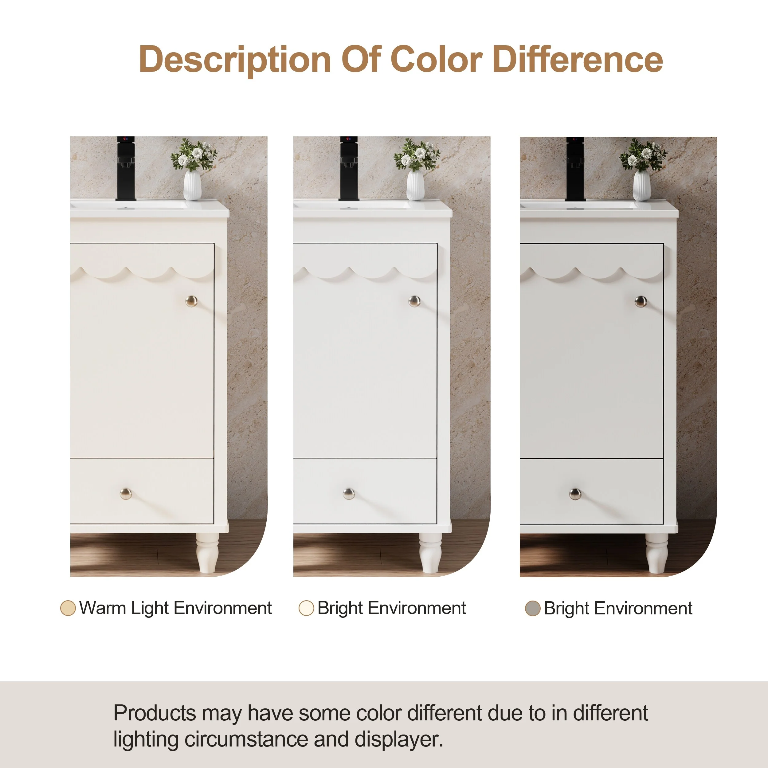 Lace Trim Freestanding Bathroom Vanity Set - Perfect for Bathrooms