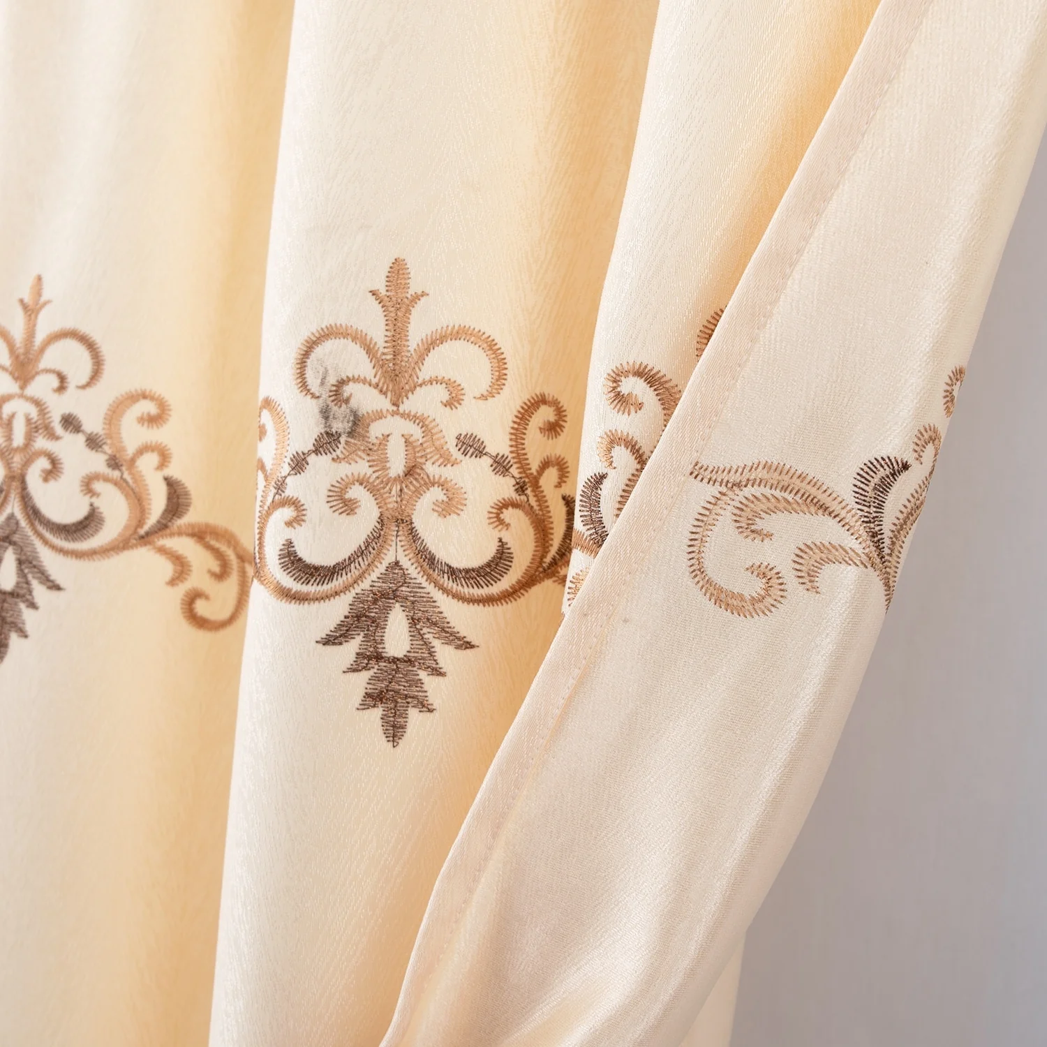 Betsy Macrame Embroidered Window Curtain Panel