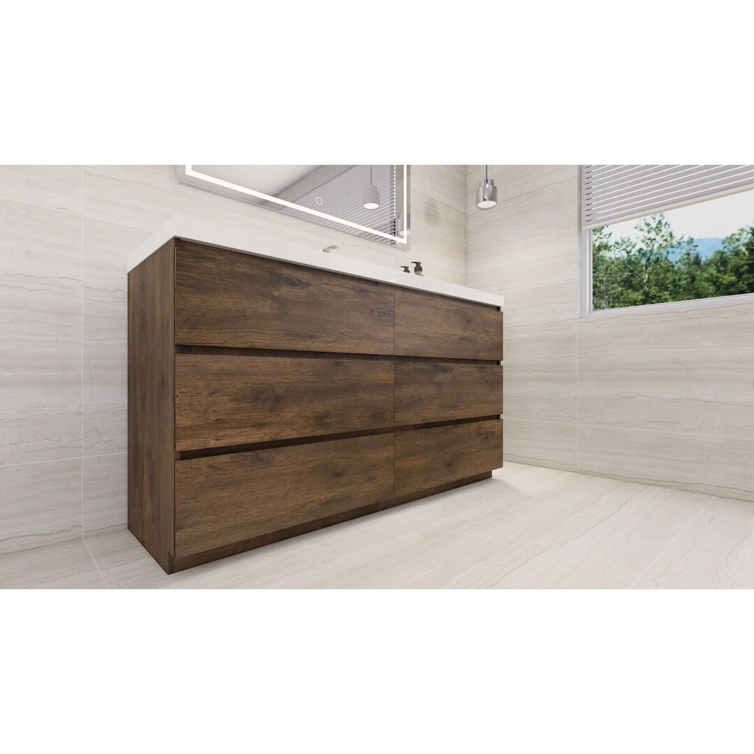 Aron 60'' Freestanding Vanity with Single Reinforced Acrylic Sink