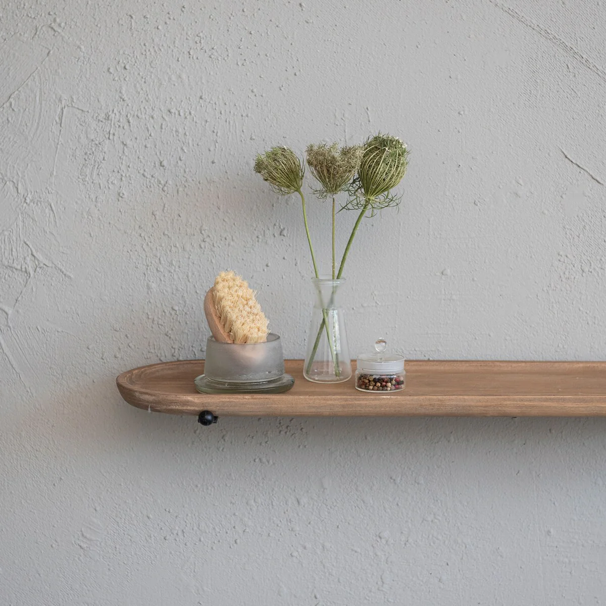 Wood and Metal Wall Shelf - 28.0