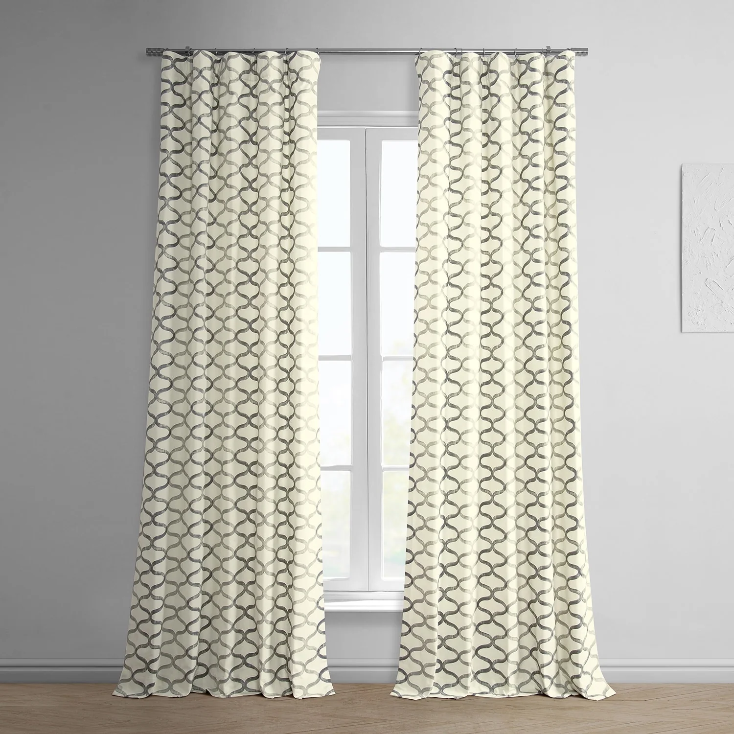 Exclusive Fabrics Illusions Geometric Grace Cotton Room Darkening Curtain (1 Panel)
