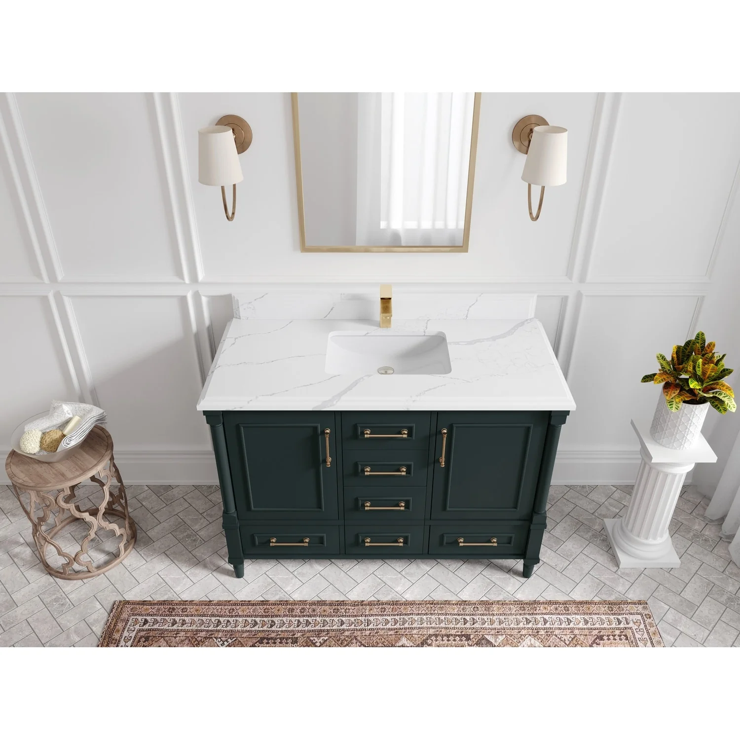 Willow Collections 48 in. W x 22 in. D Aberdeen Single Bowl Sink Bathroom Vanity with Countertop