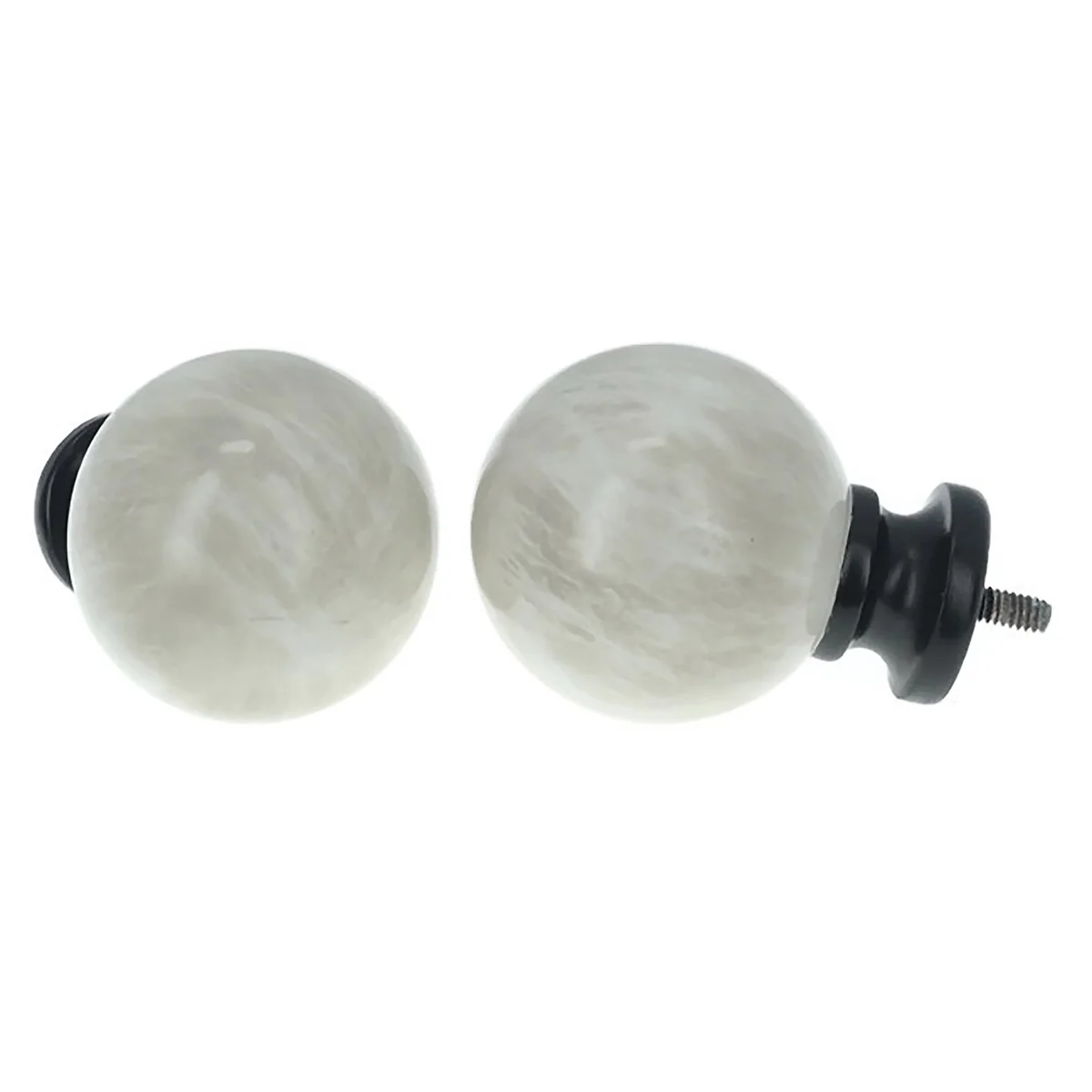 Meriville 1-Inch Diameter Single Window Curtain Rod, Spanish White Marble Ball