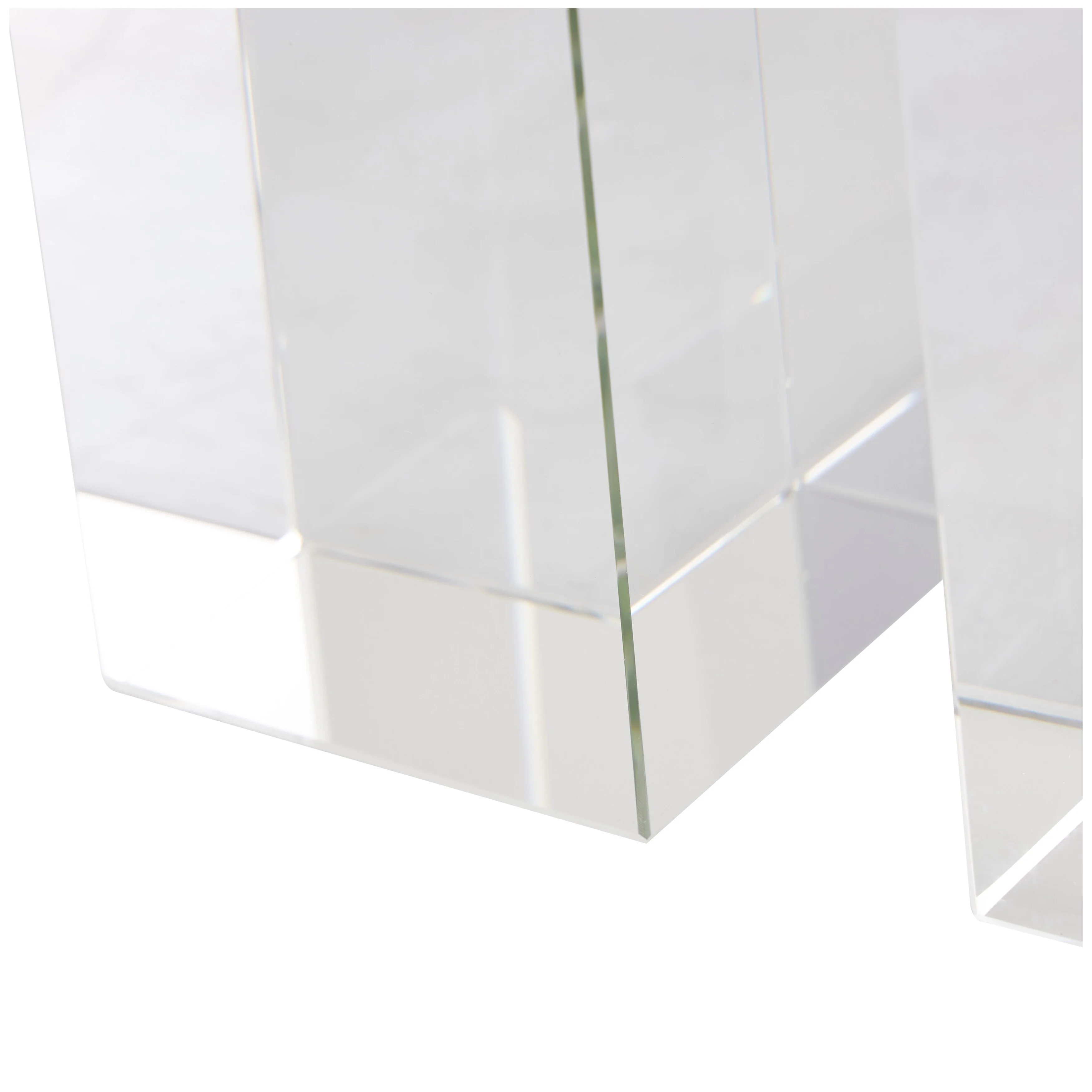 Clear Crystal Arched Geometric Decorative Bookends (Set of 2)