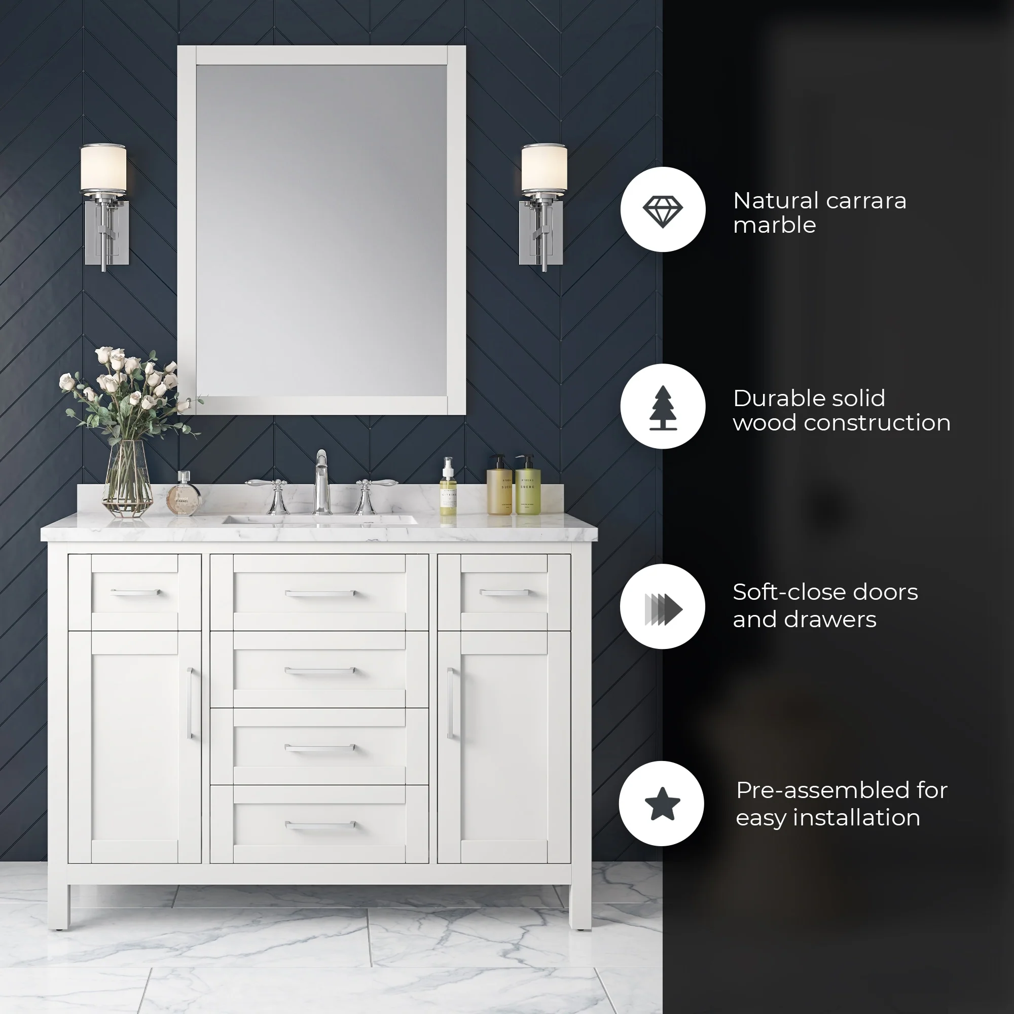 OVE Decors Tahoe 48 White Vanity