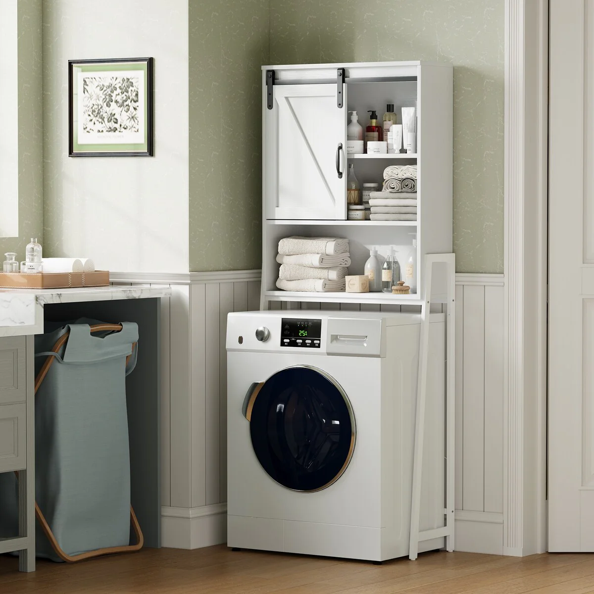 Over-The-Toilet Storage Cabinet Bathroom Organizer with Adjustable Shelf