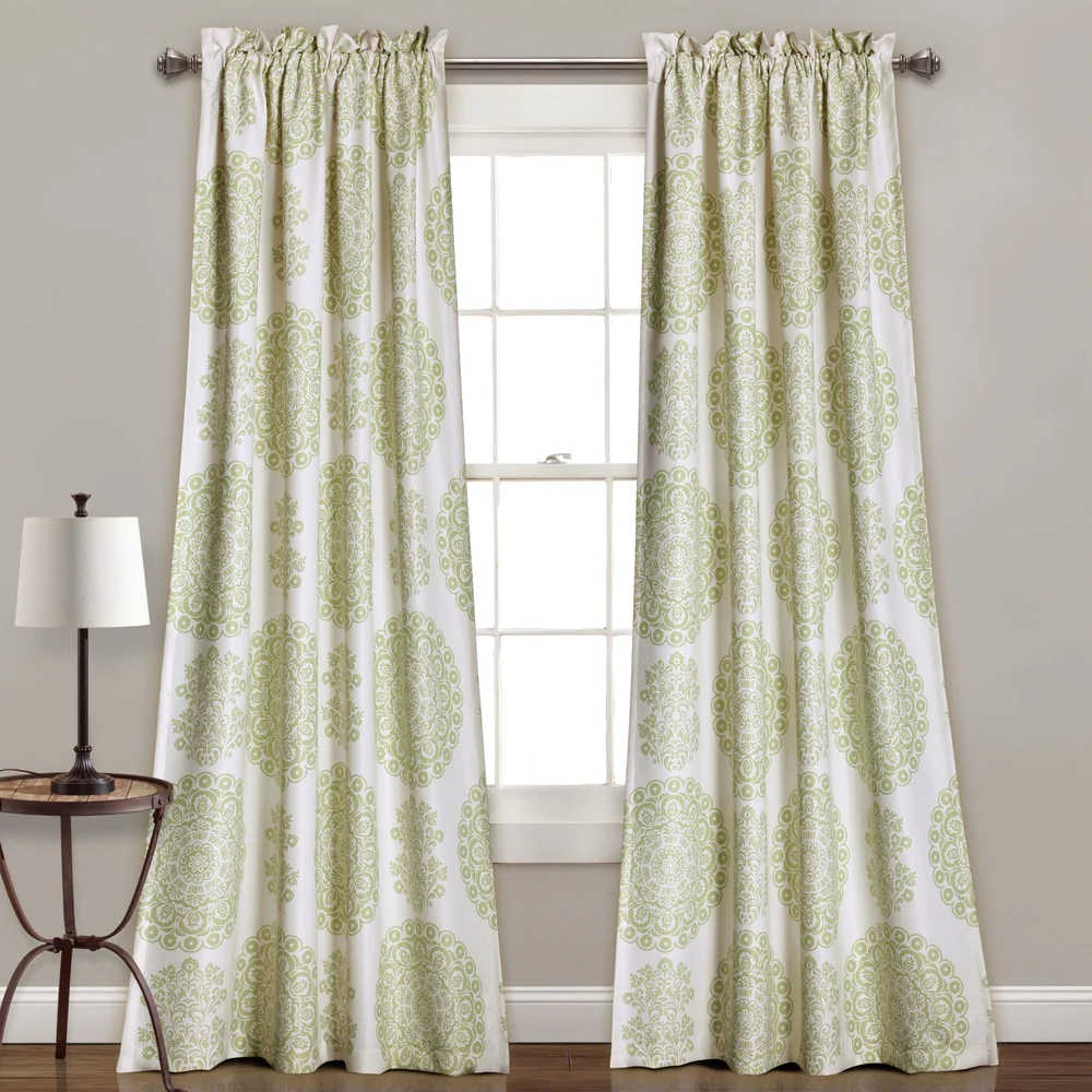 Lush Decor Evelyn Medallion Room-darkening Window Curtain Panel Pair