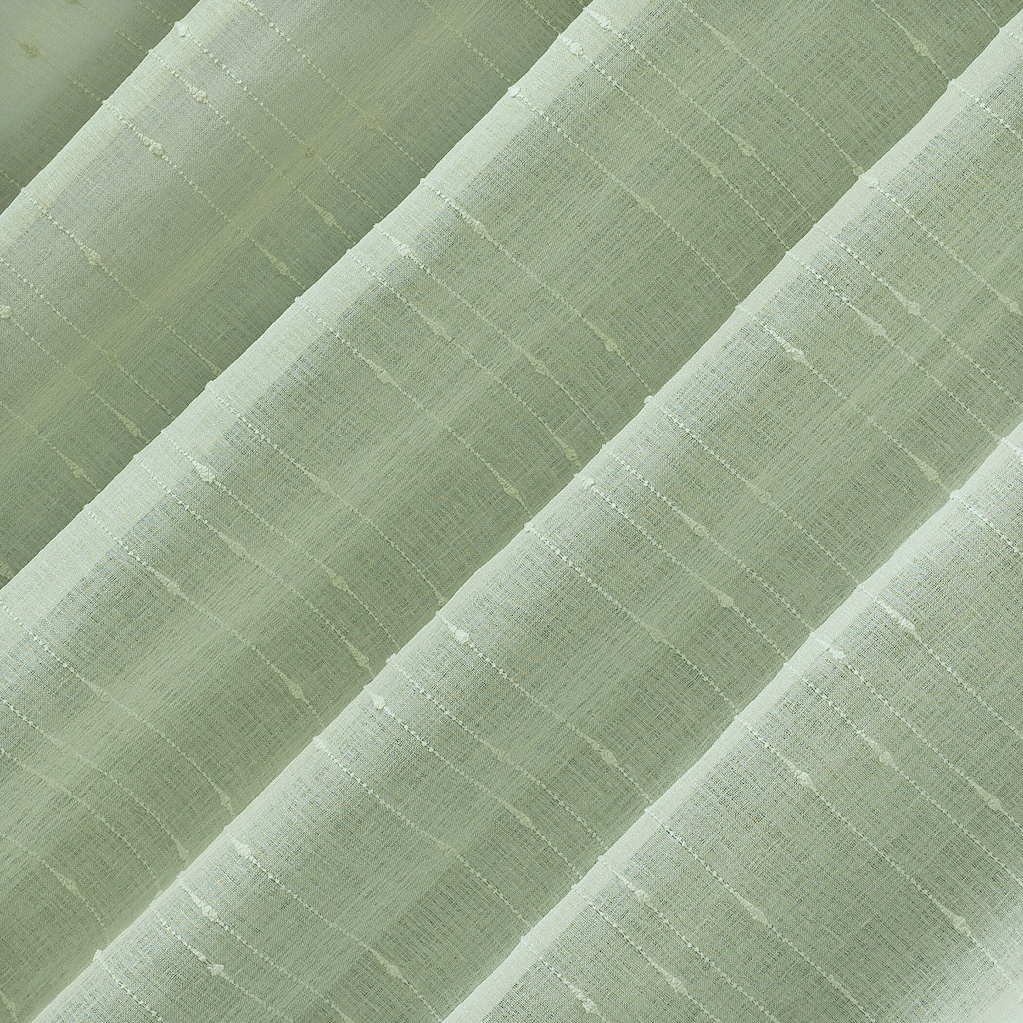 No. 918 Noemi Slub Stripe Rope Tab Semi-Sheer Tie Top Curtain Panel, Single Panel