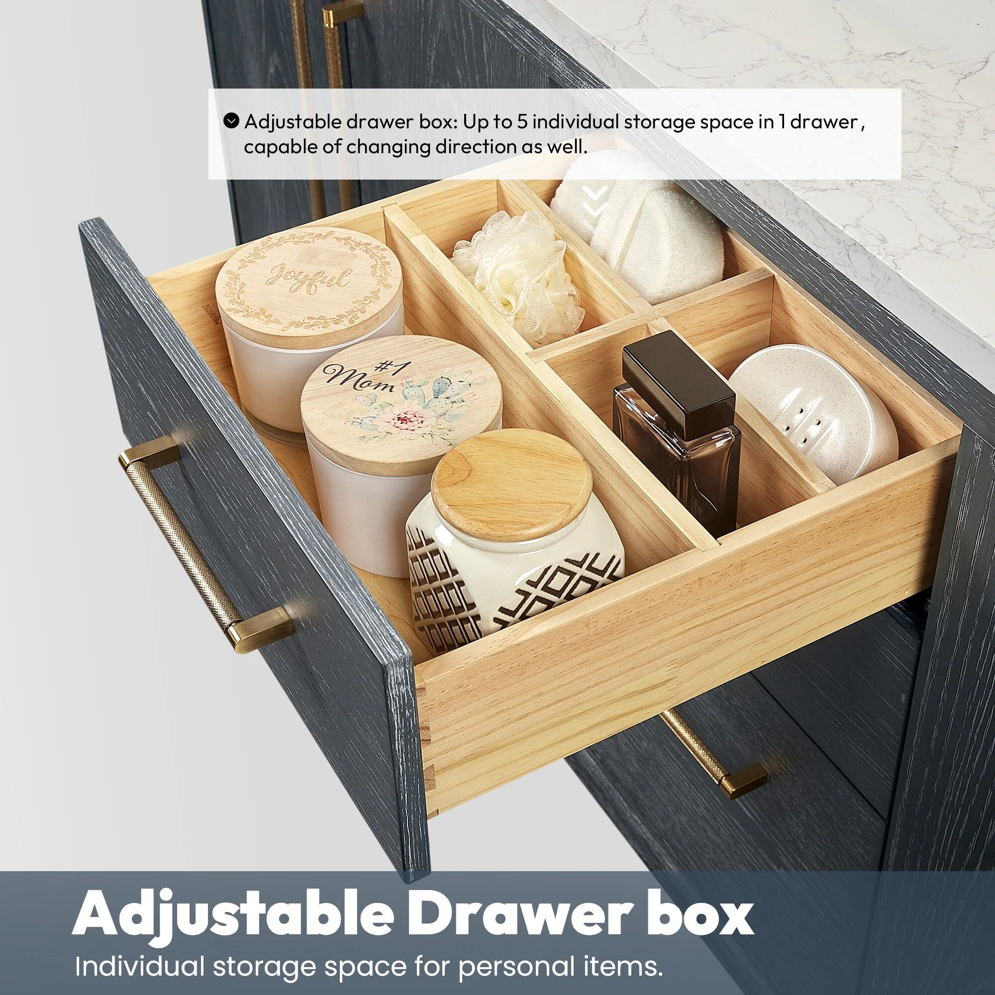 Gara Single Bath Vanity with Composite Stone Top and Mirror