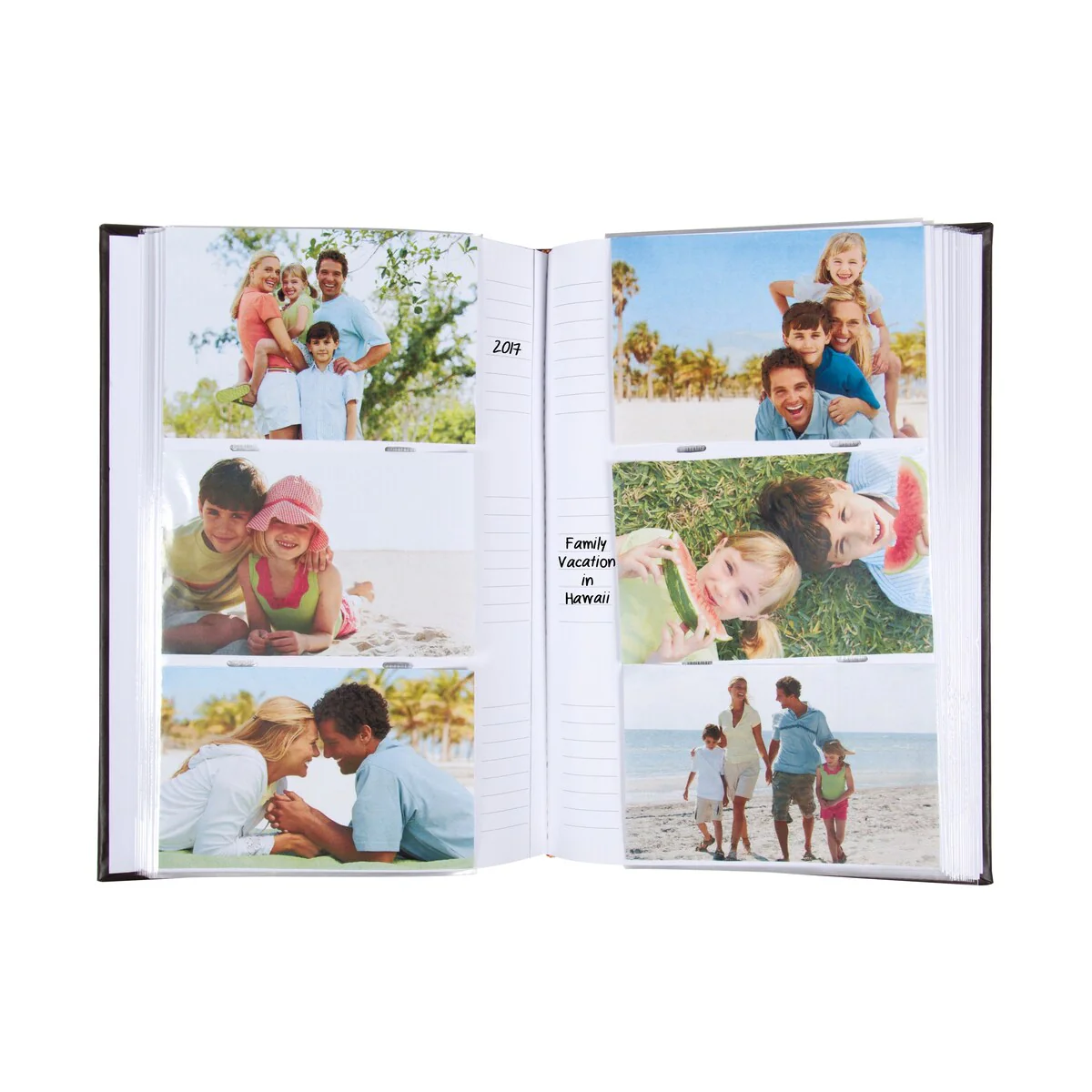 DesignOvation Debossed Black Faux Leather Photo Album (Pack of 4)