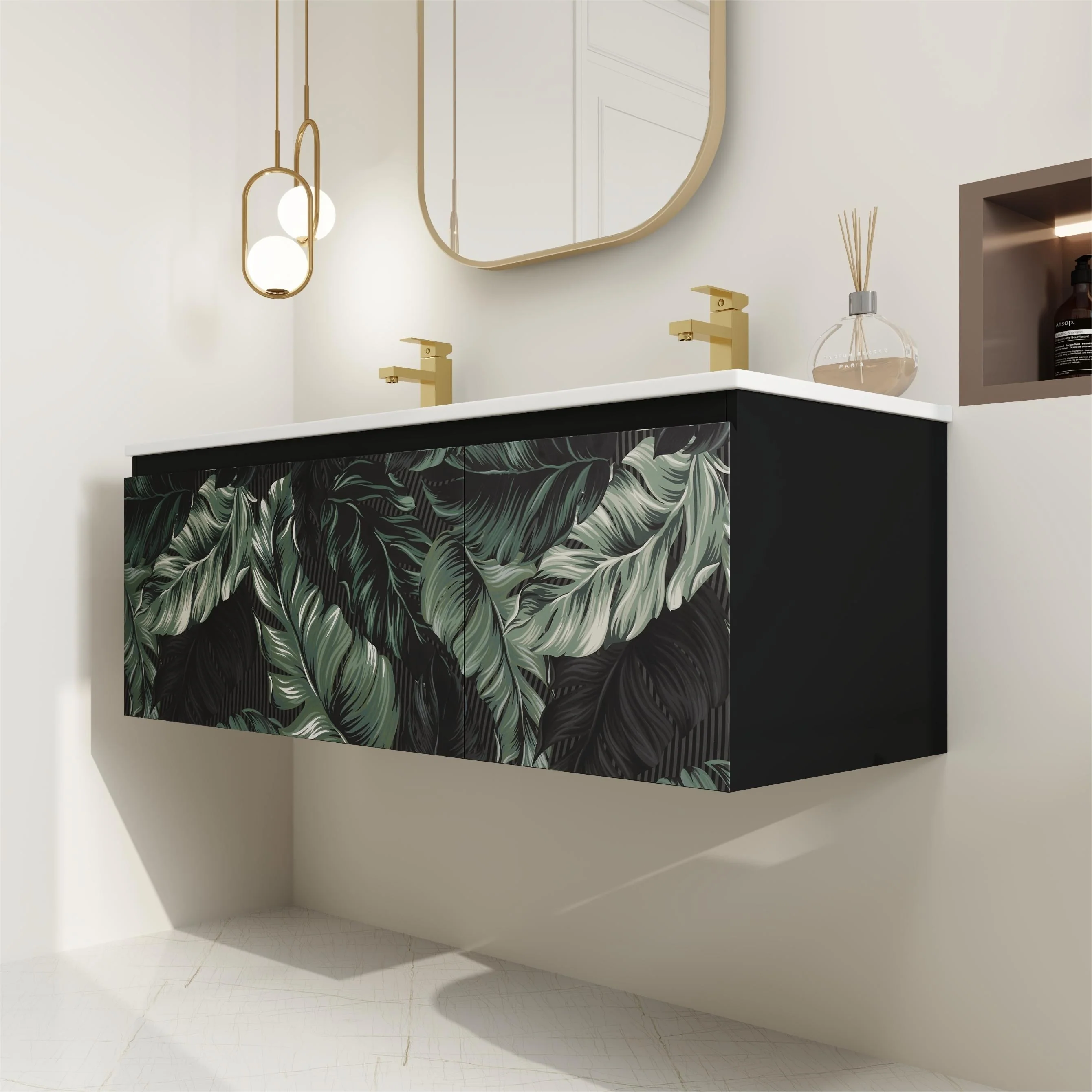 BNK 24/30/48 Inch Double Sink Bathroom Vanity with Soft Close Door