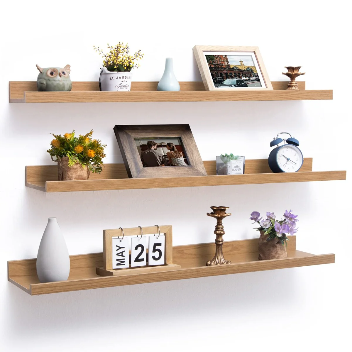 Picture Ledge Shelf, Floating Shelves Wall Mounted Set of 3