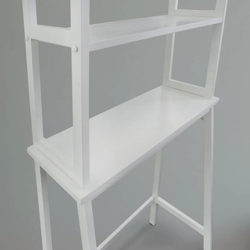 Spacesaver Solid Wood Over The Toilet Rack with Shelves - N/A