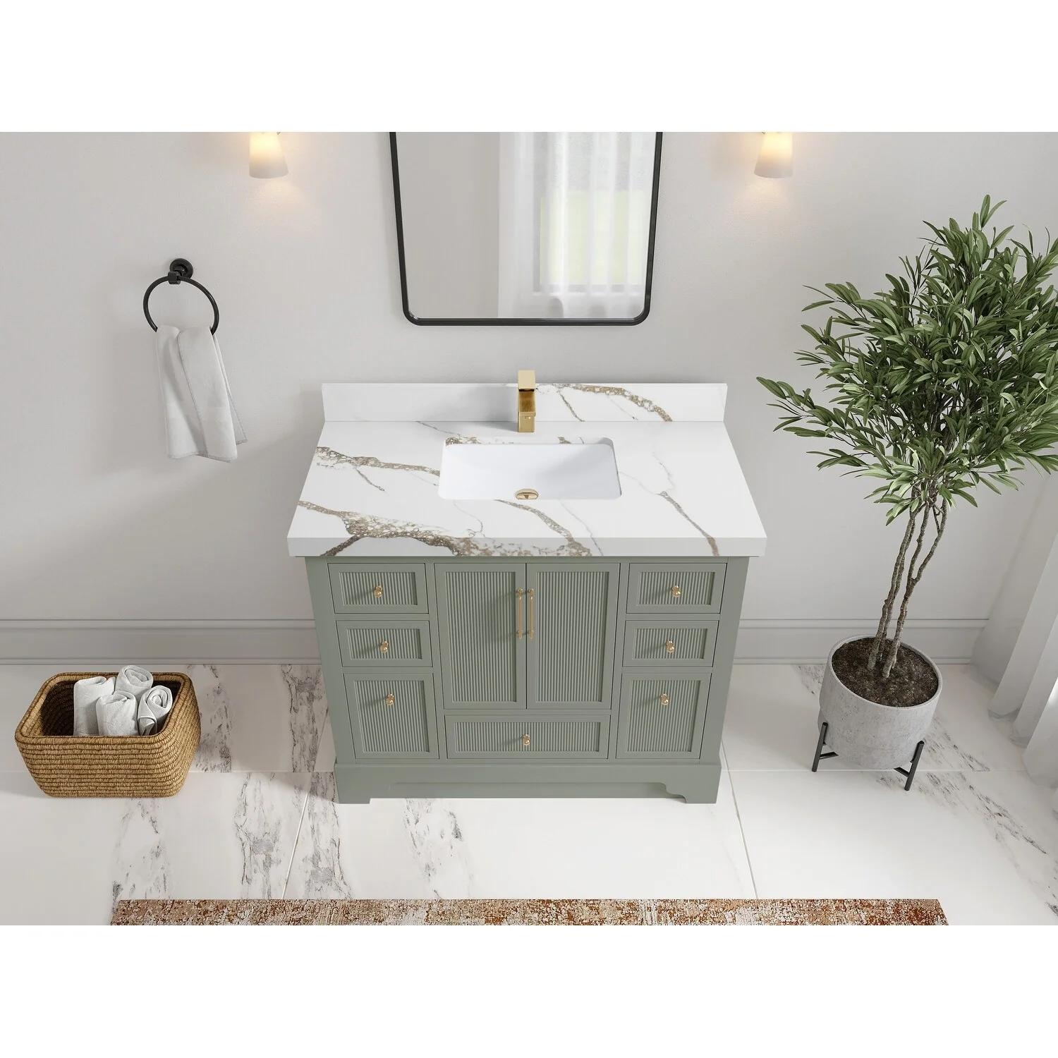 Willow Collections 42 in. W x 22 in. D Alys Single Sink Bathroom Vanity with Countertop