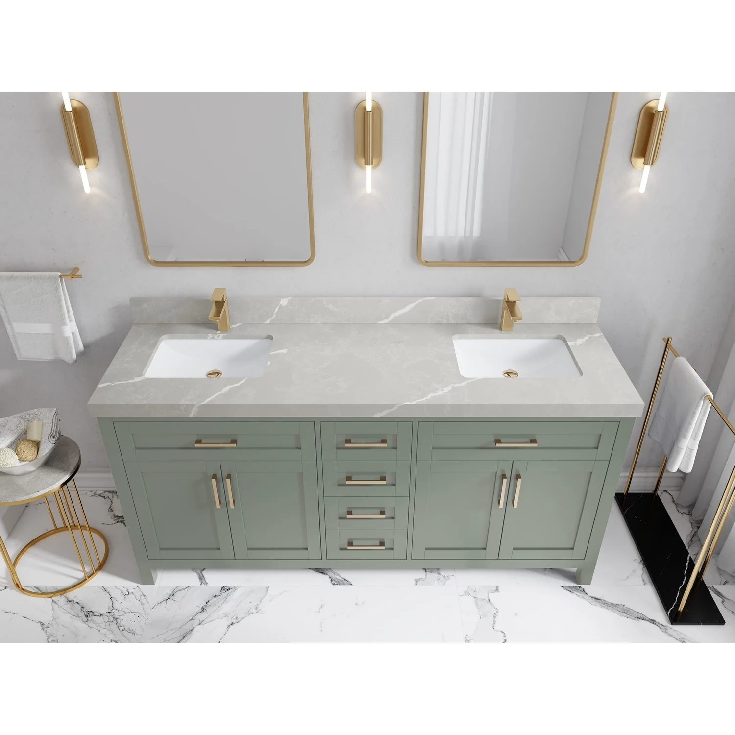 Willow Collections 72 in. W x 22 in. D Cambridge Double Sink Bathroom Vanity with Countertop