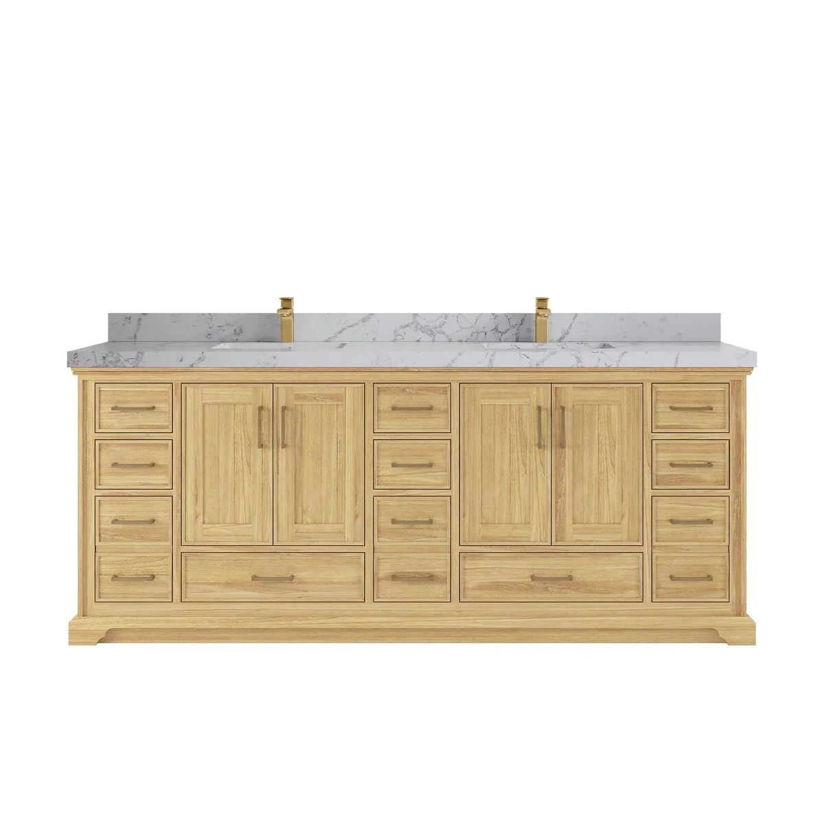 Willow Collections 84 in. W x 22 in. D Charlotte Teak Double Sink Bathroom Solid Teak Vanity with Countertop