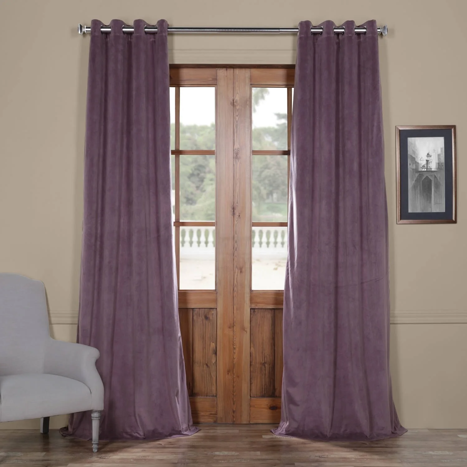 Exclusive Fabrics Signature Blackout Velvet Grommet Curtain (1 Panel)