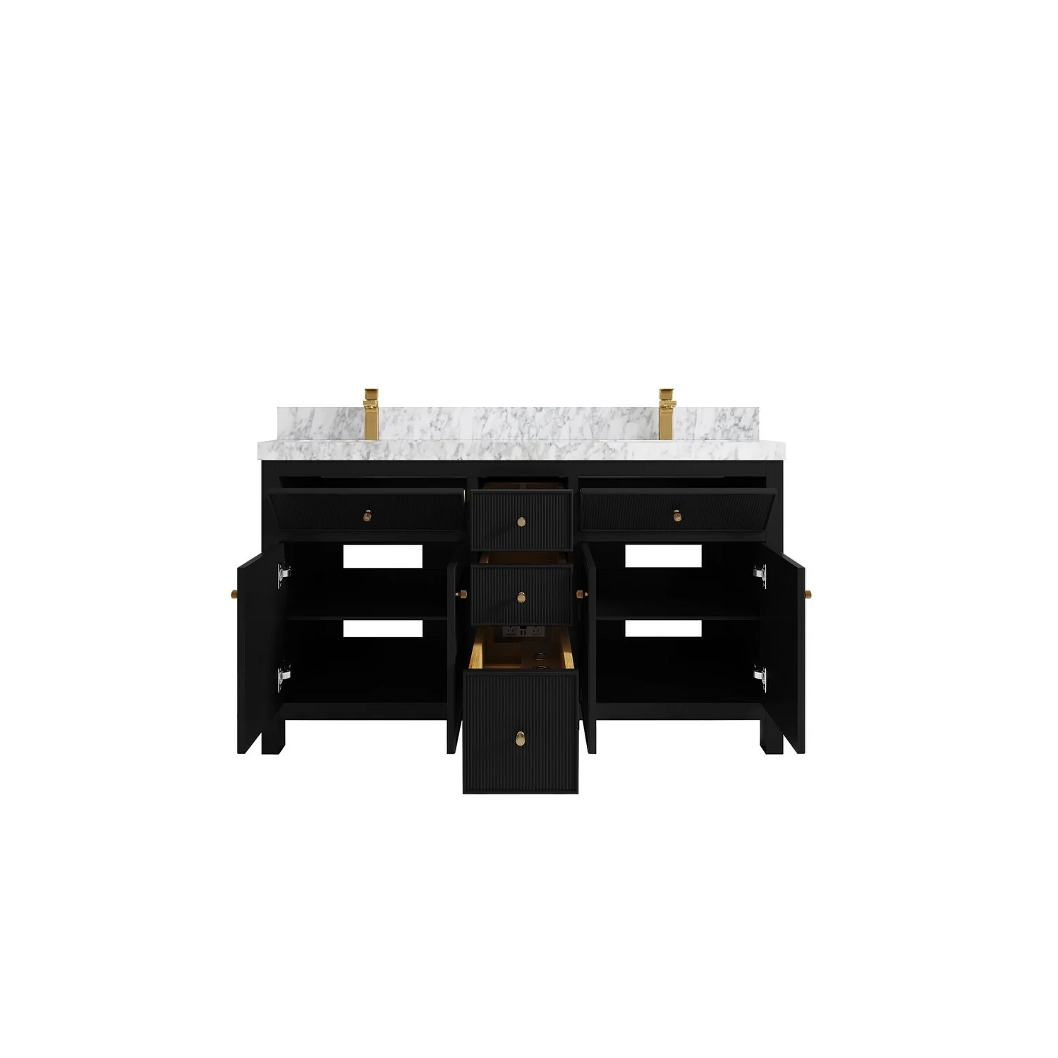 Willow Collections 60 in. W x 22 in D. Sonoma Free Standing Reeded Double Sink Bathroom Vanity with Countertop