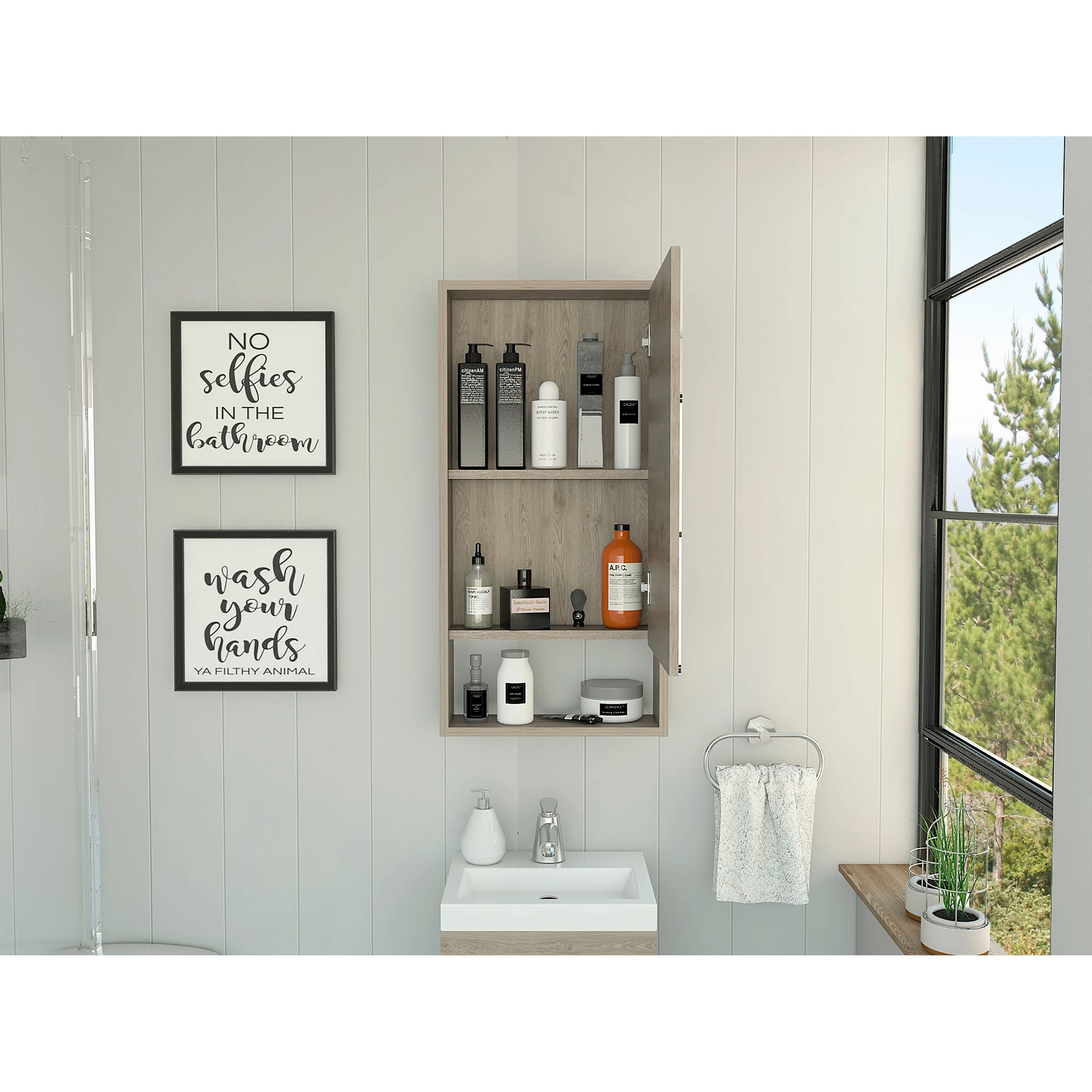 TUHOME Mariana Medicine Cabinet with Large Mirror and Inner Shelf