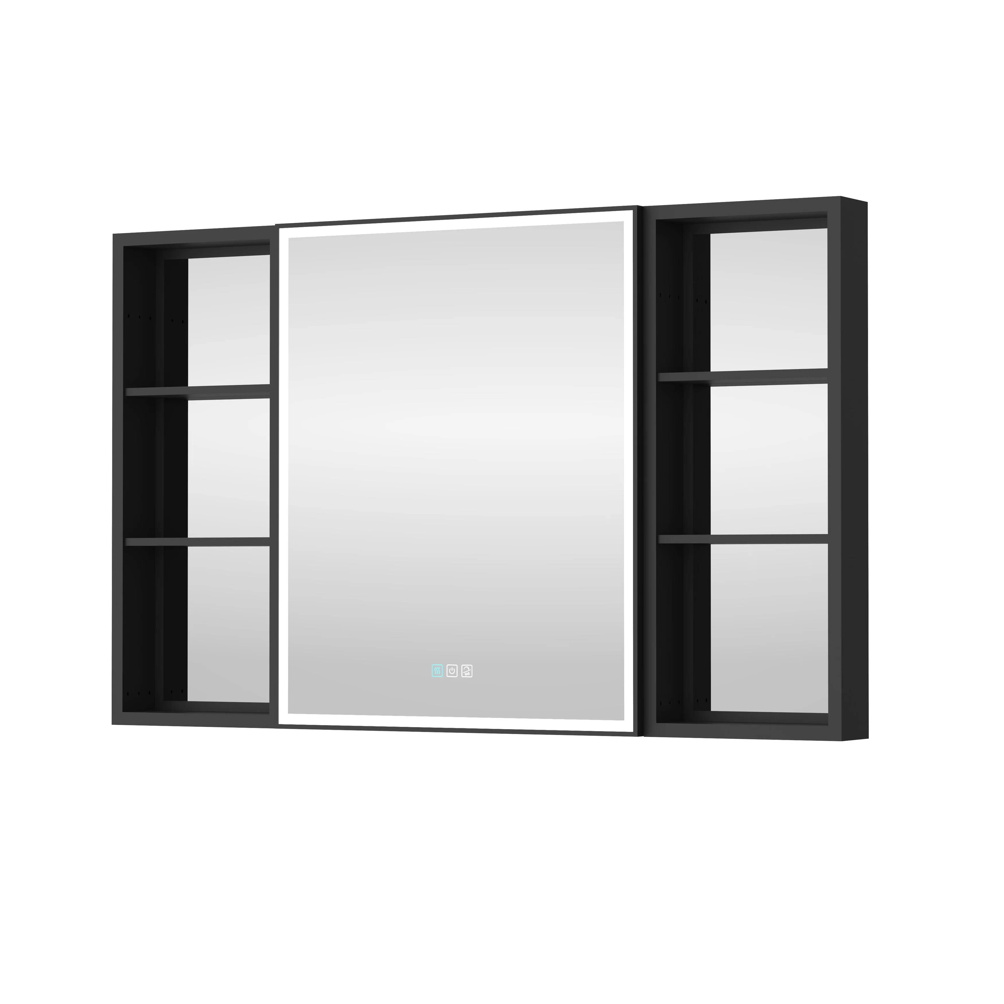 30 in. H Recessed or Surface Wall Mounted LED Mirror Cabinet With Black Side Cabinet