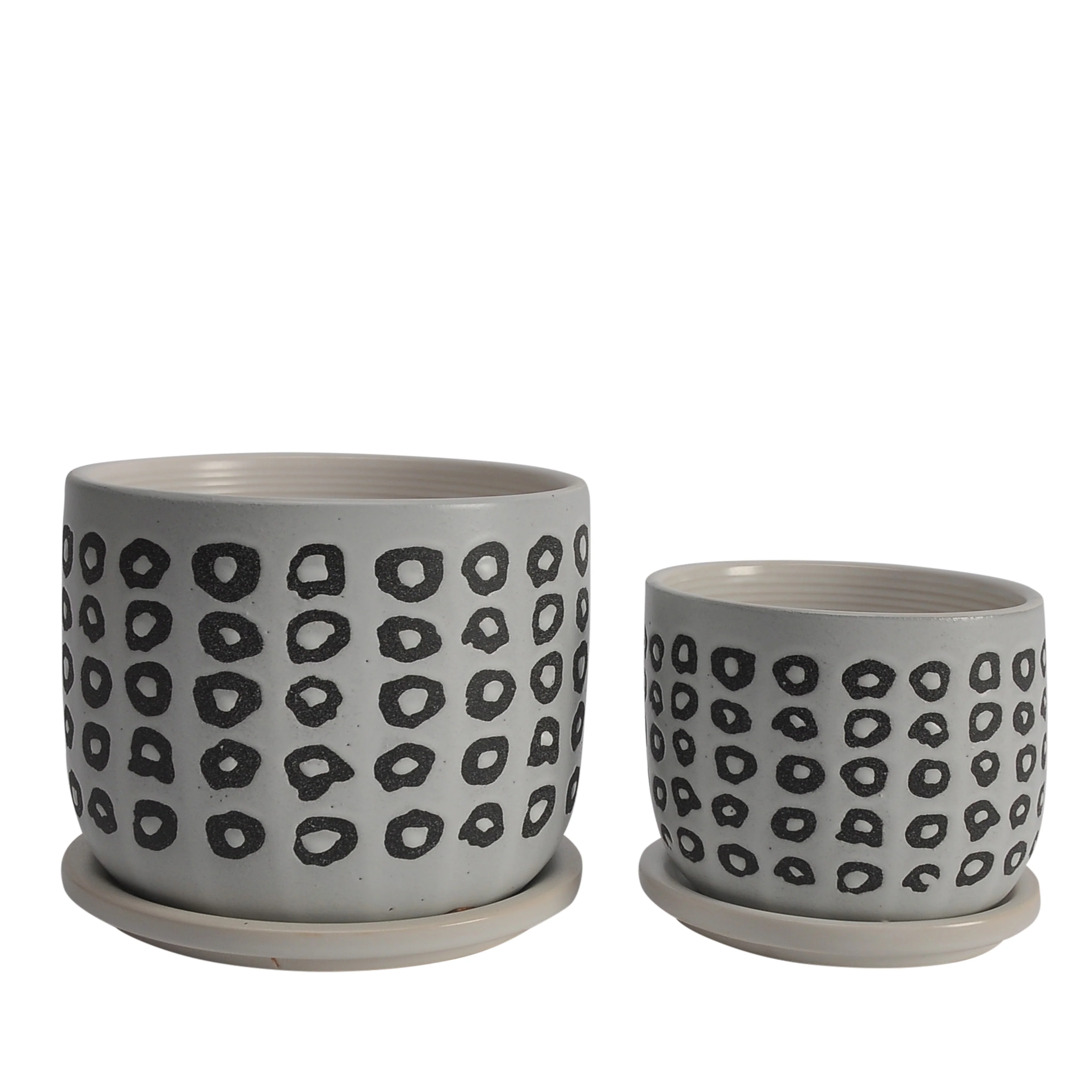 Sagebrook Home Ceramic Planter Pots with Saucers