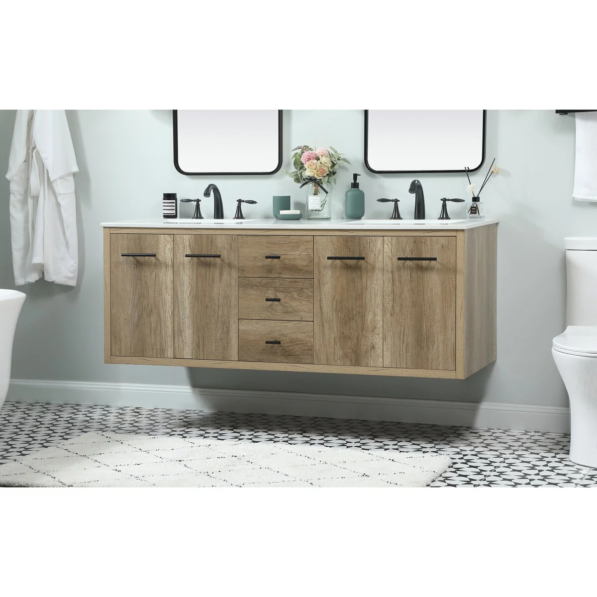 Fern 60 Inch Double Bathroom Vanity