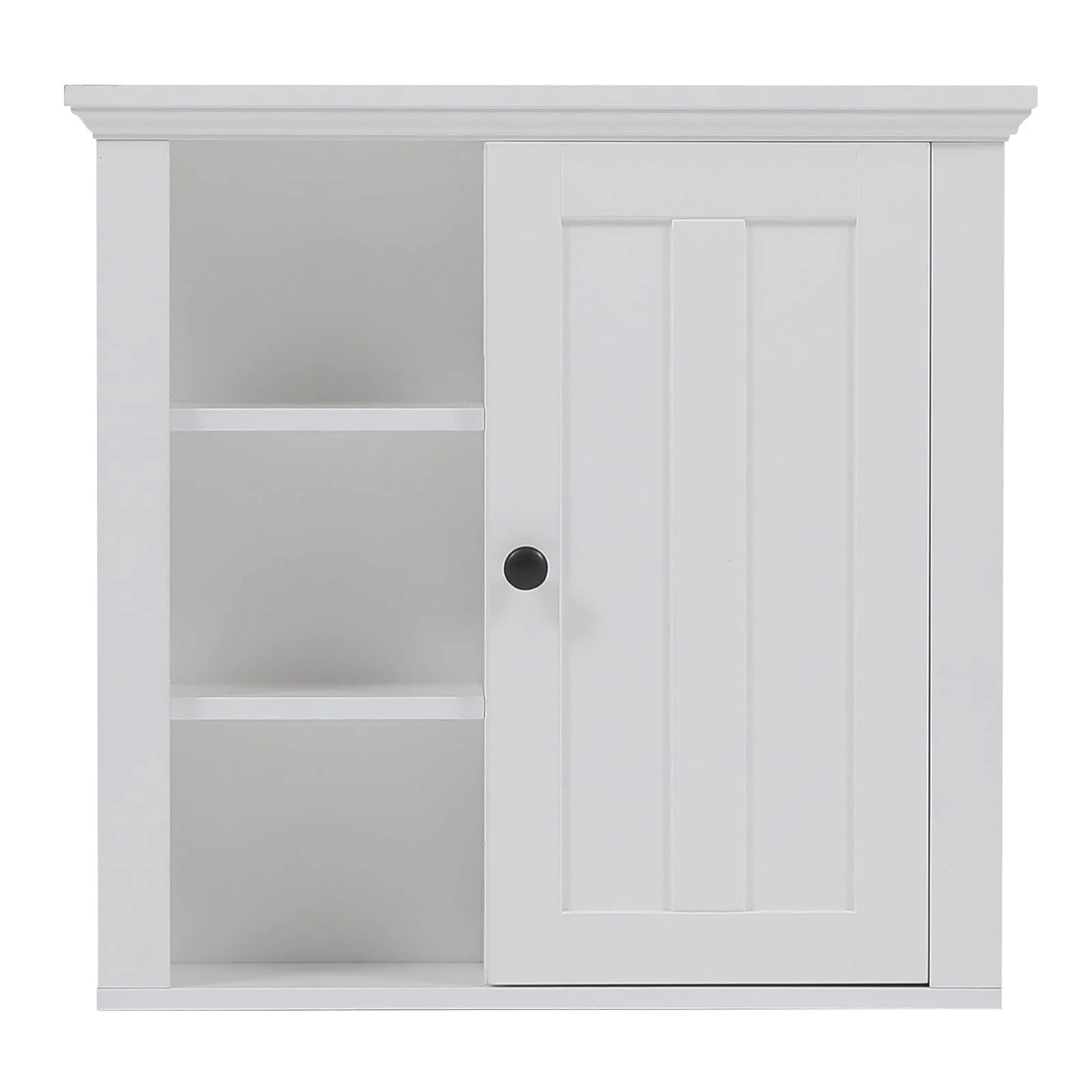 White MDF Wood Bathroom 1-Door Wall Storage Cabinet - 19.96