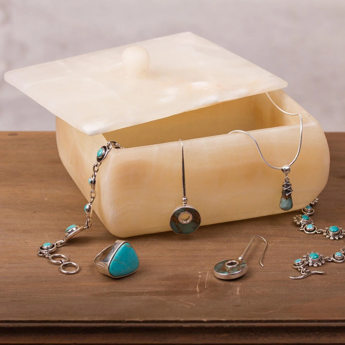 Novica Handmade Rich Earth Onyx Decorative Box