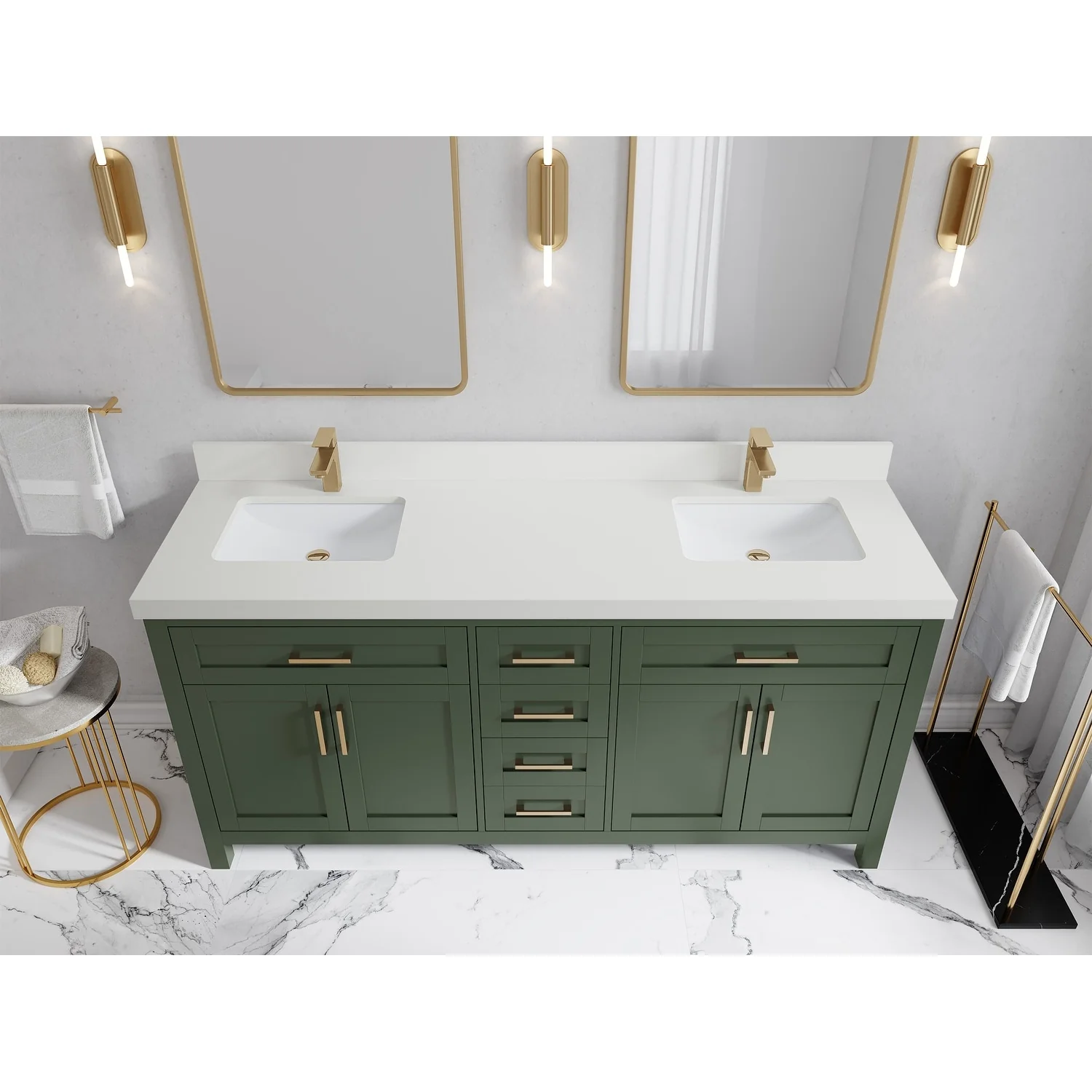 Willow Collections 72 in. W x 22 in. D Cambridge Double Sink Bathroom Vanity with Countertop