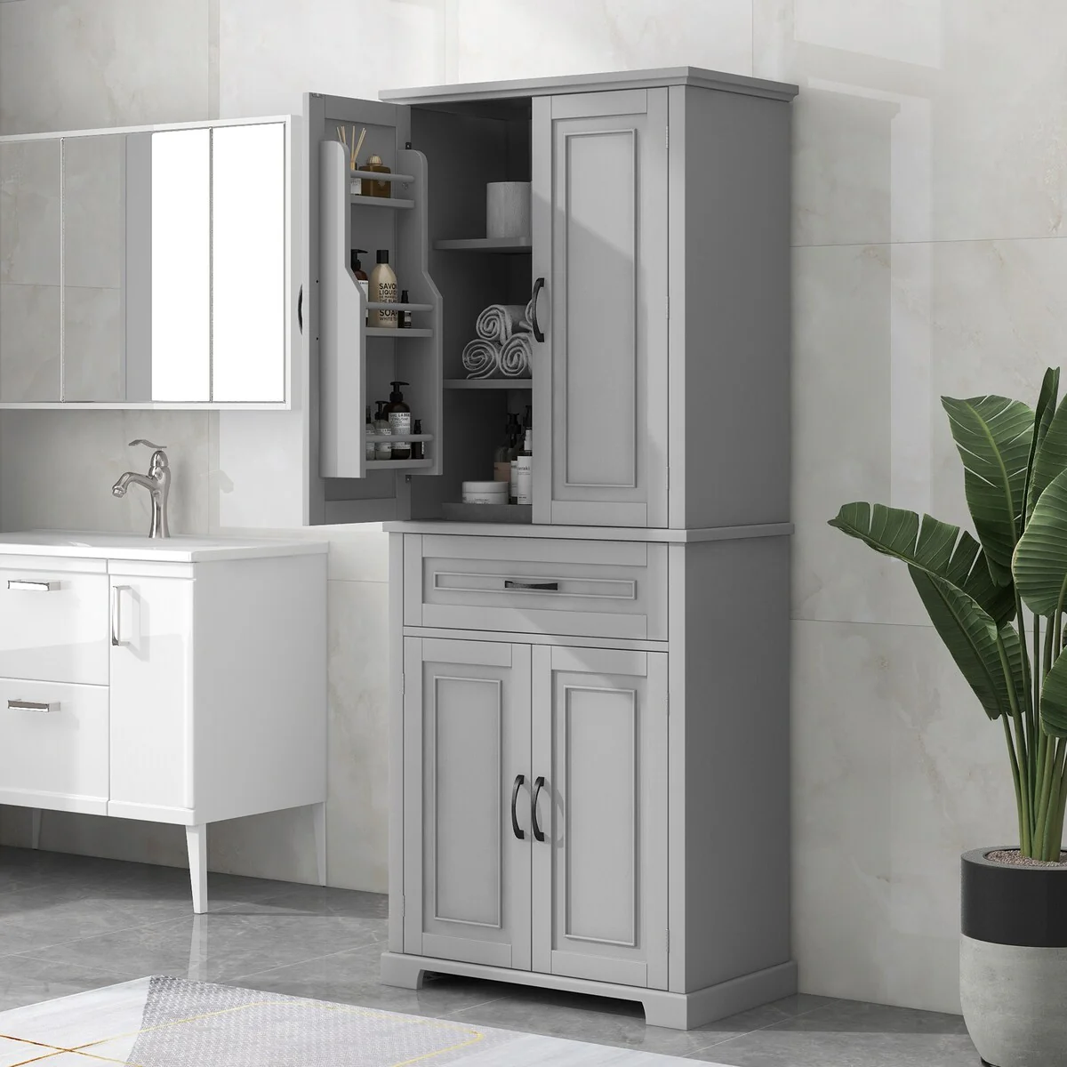 Bathroom Storage Cabinet with Adjustable Shelf
