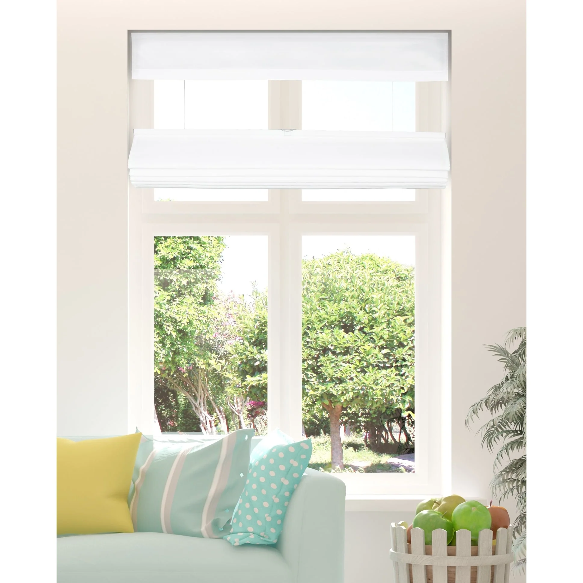 Arlo Blinds White Top Down Bottom Up Room Darkening Roman Shades