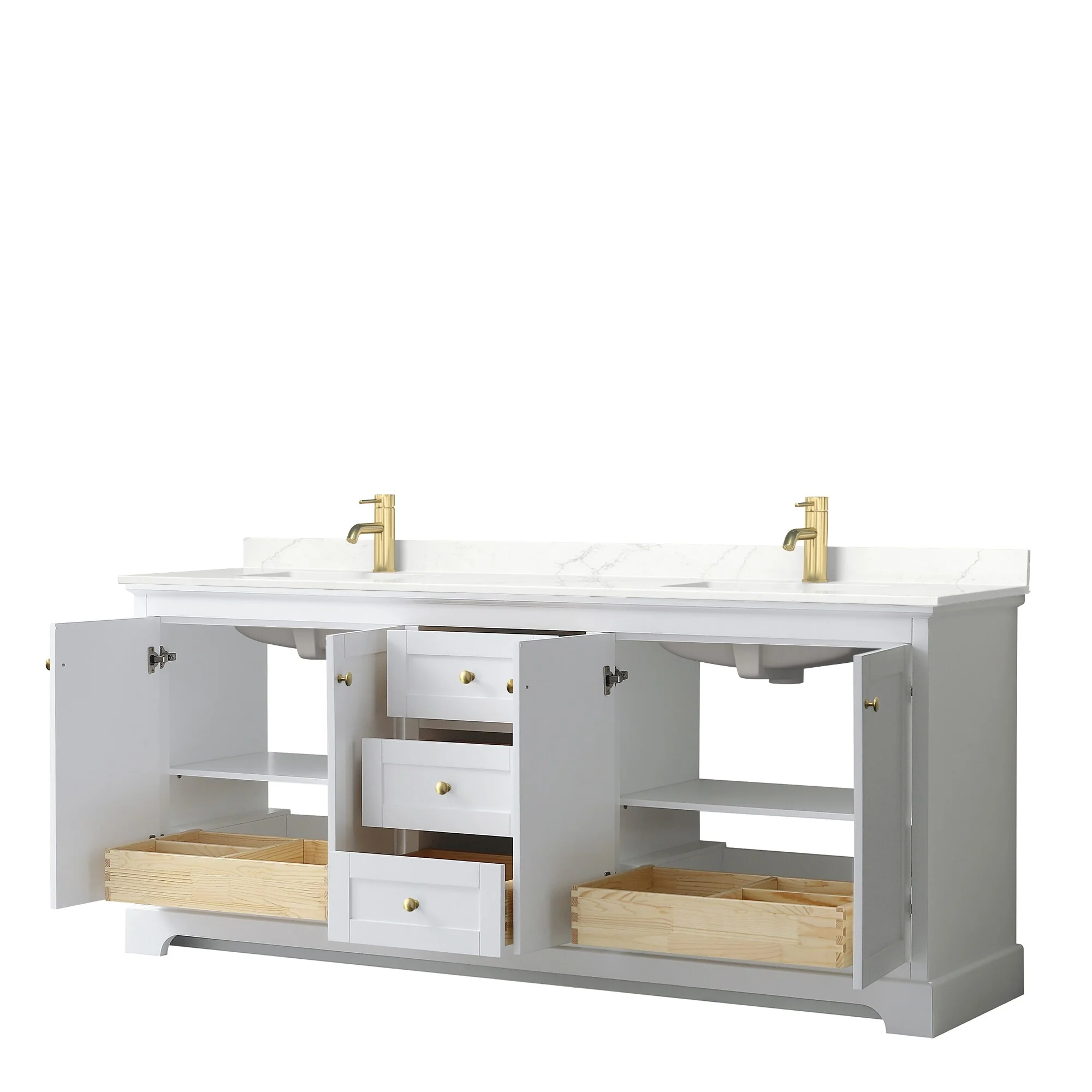 Avery 80-inch Double Vanity, Quartz Top