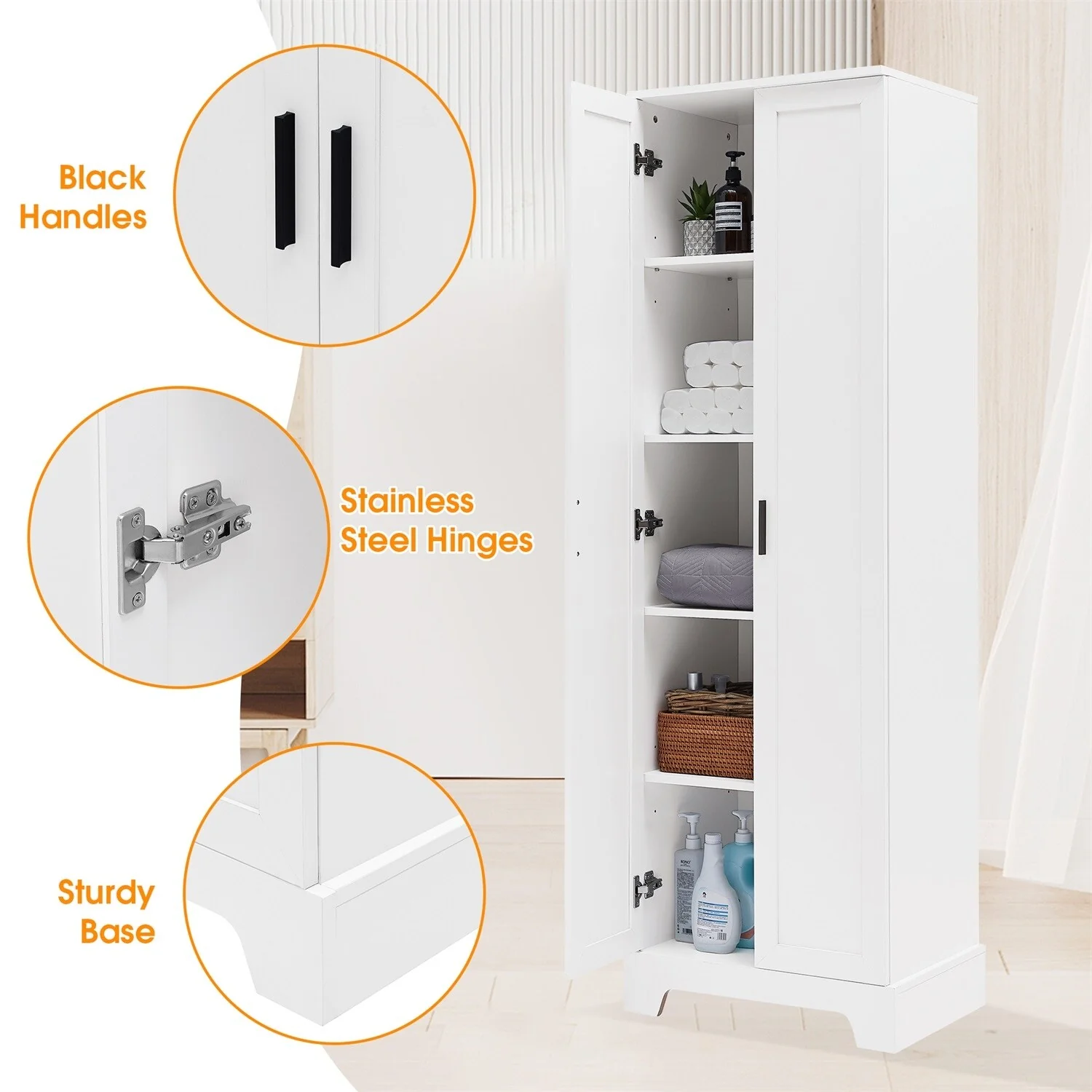 Merax Storage Cabinet with Two Doors for Bathroom, Office