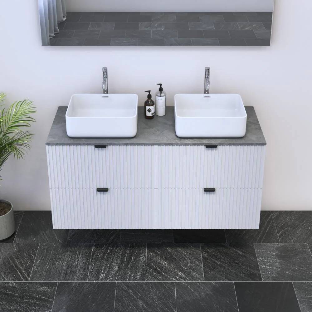 Nicole 4S 120 Double Sink Floating Bathroom Vanity (48