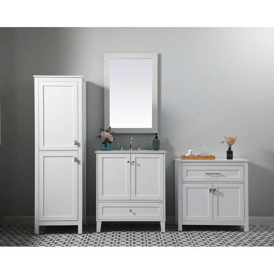 Indigo Home 30 Inch Bathroom Storage Freestanding Cabinet - 30 x 16
