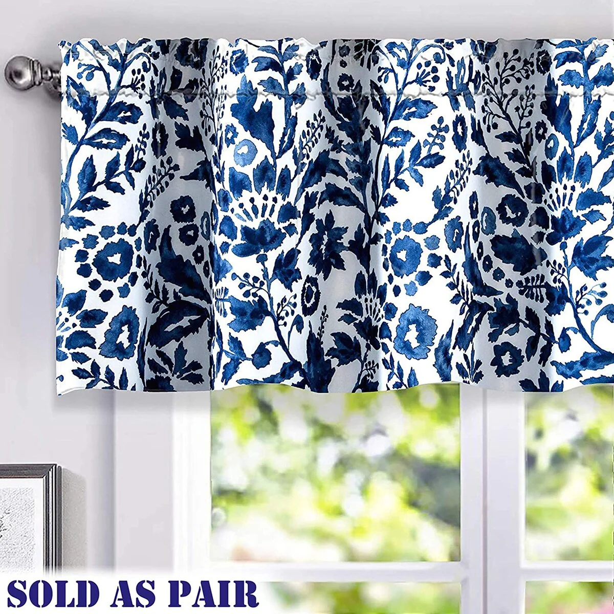 DriftAway Julia Geo/Leaf Window Curtain Valance Pair