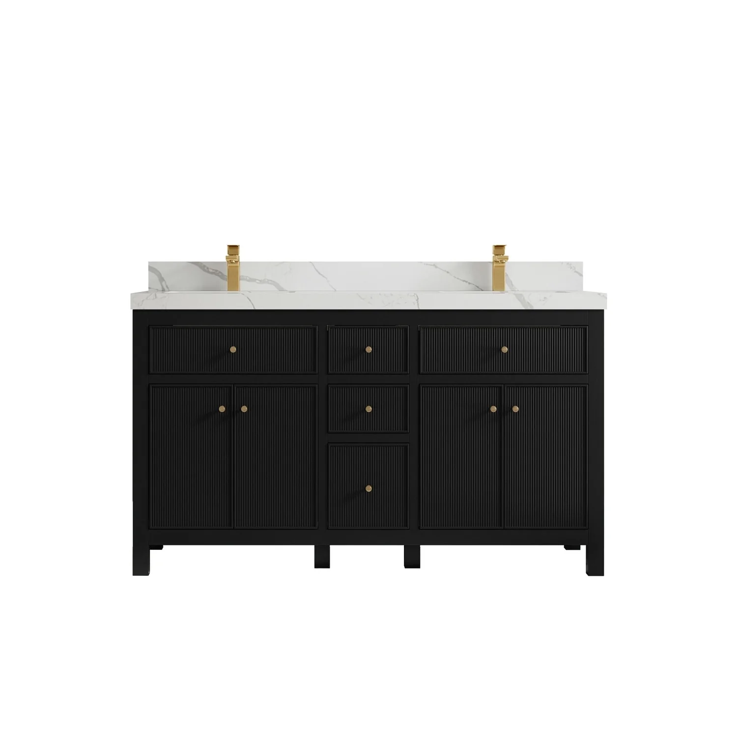 Willow Collections 60 in. W x 22 in D. Sonoma Free Standing Reeded Double Sink Bathroom Vanity with Countertop