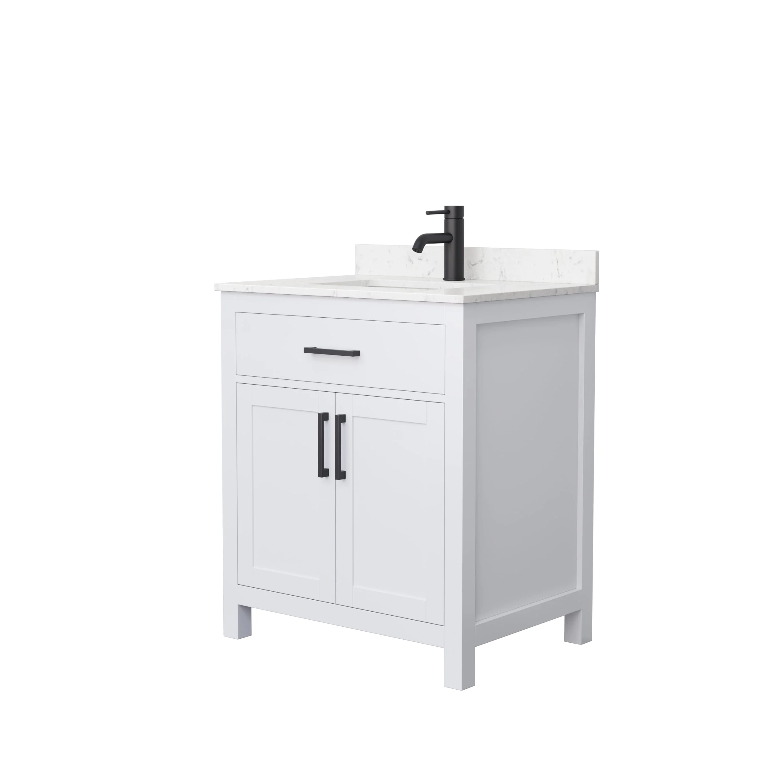 Beckett 30 Inch Single Vanity, Cultured Marble Top