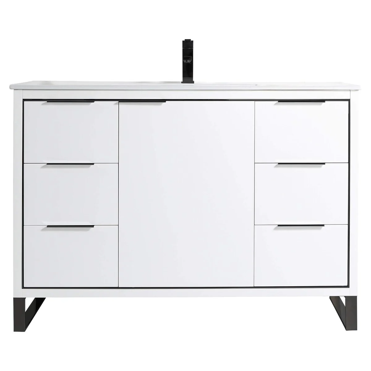 Fine Fixtures Opulence Collection Bathroom Vanity with White Ceramic Sink