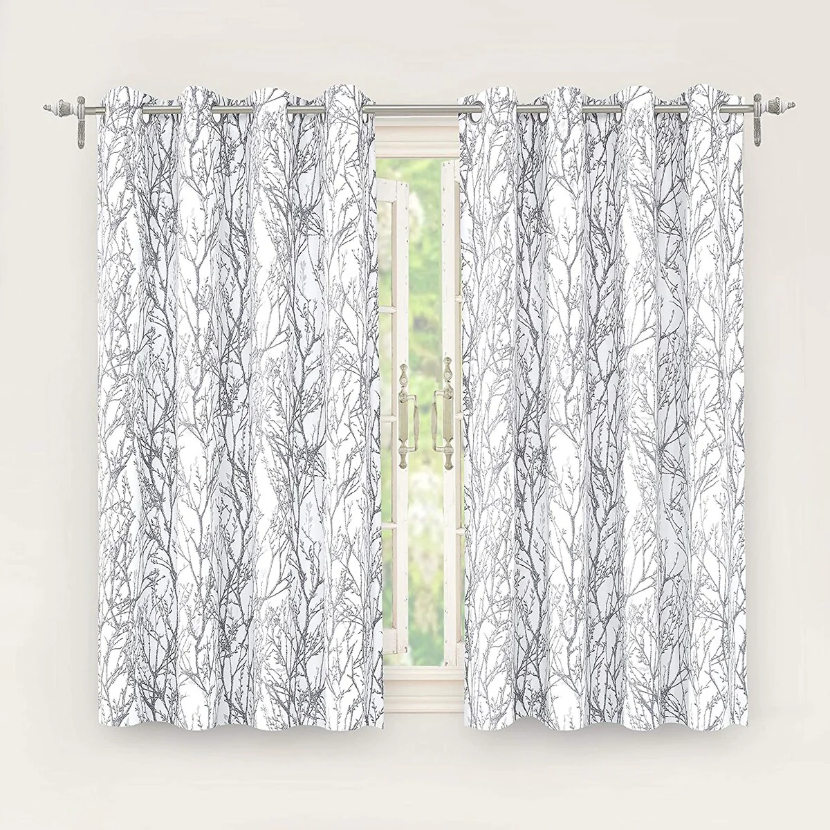 Tree Branch Grommet Window Curtain Panel