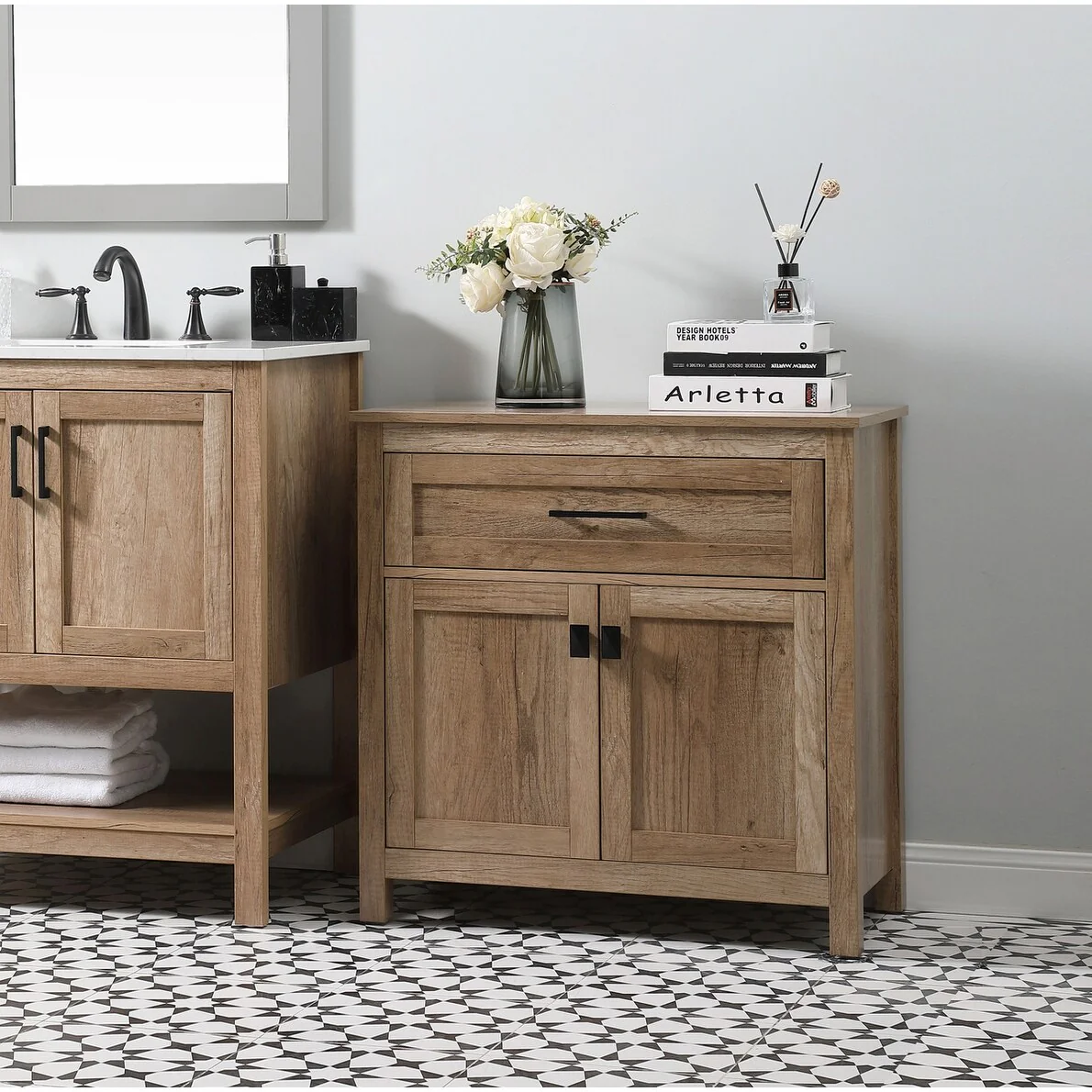 Indigo Home 30 Inch Bathroom Storage Freestanding Cabinet - 30 x 16