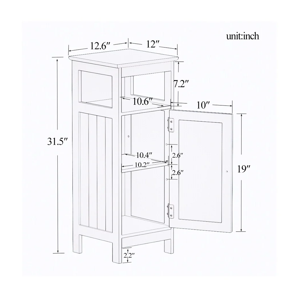 Freestanding Bathroom Floor Cabinet, Storage Cabinet