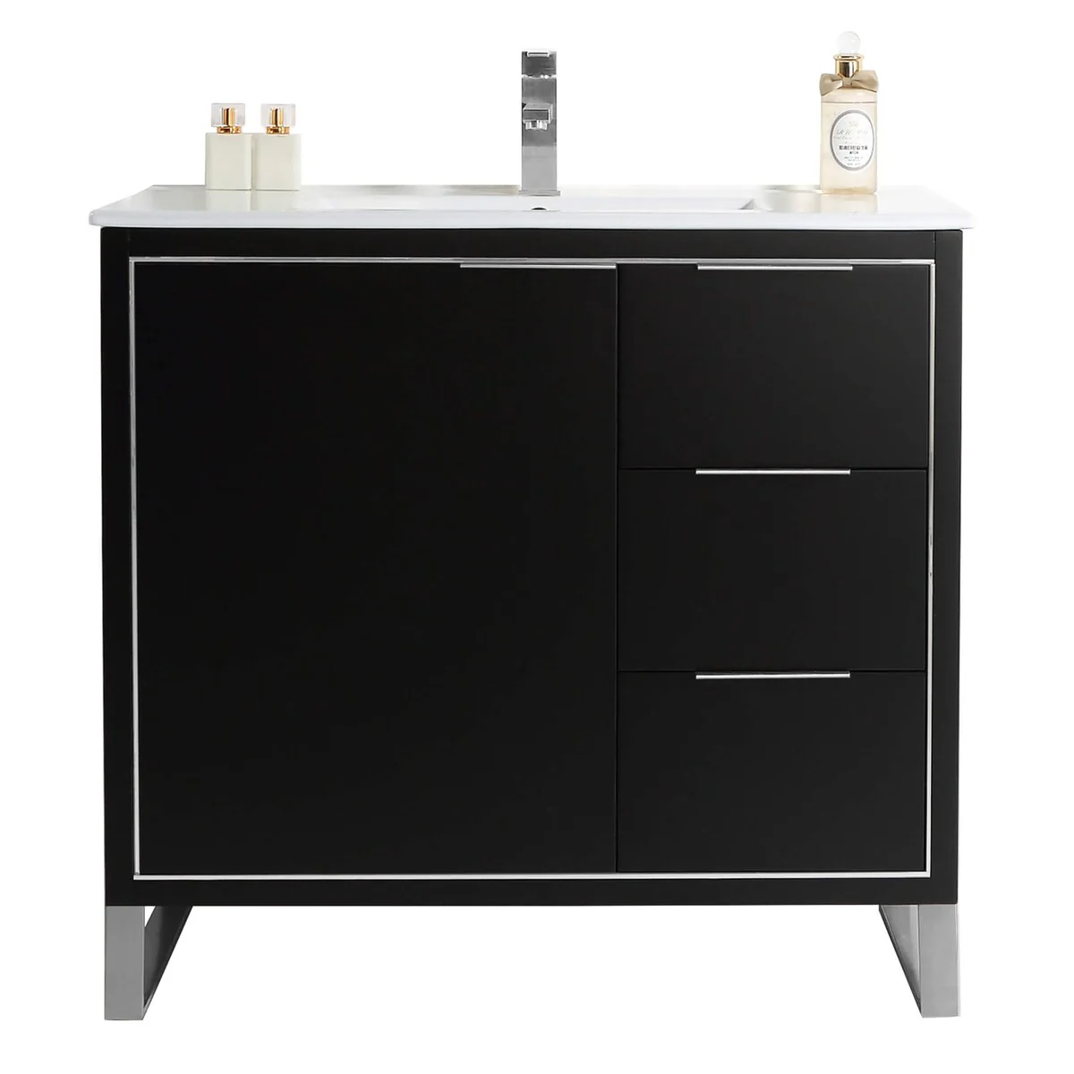 Fine Fixtures Opulence Collection Bathroom Vanity with White Ceramic Sink