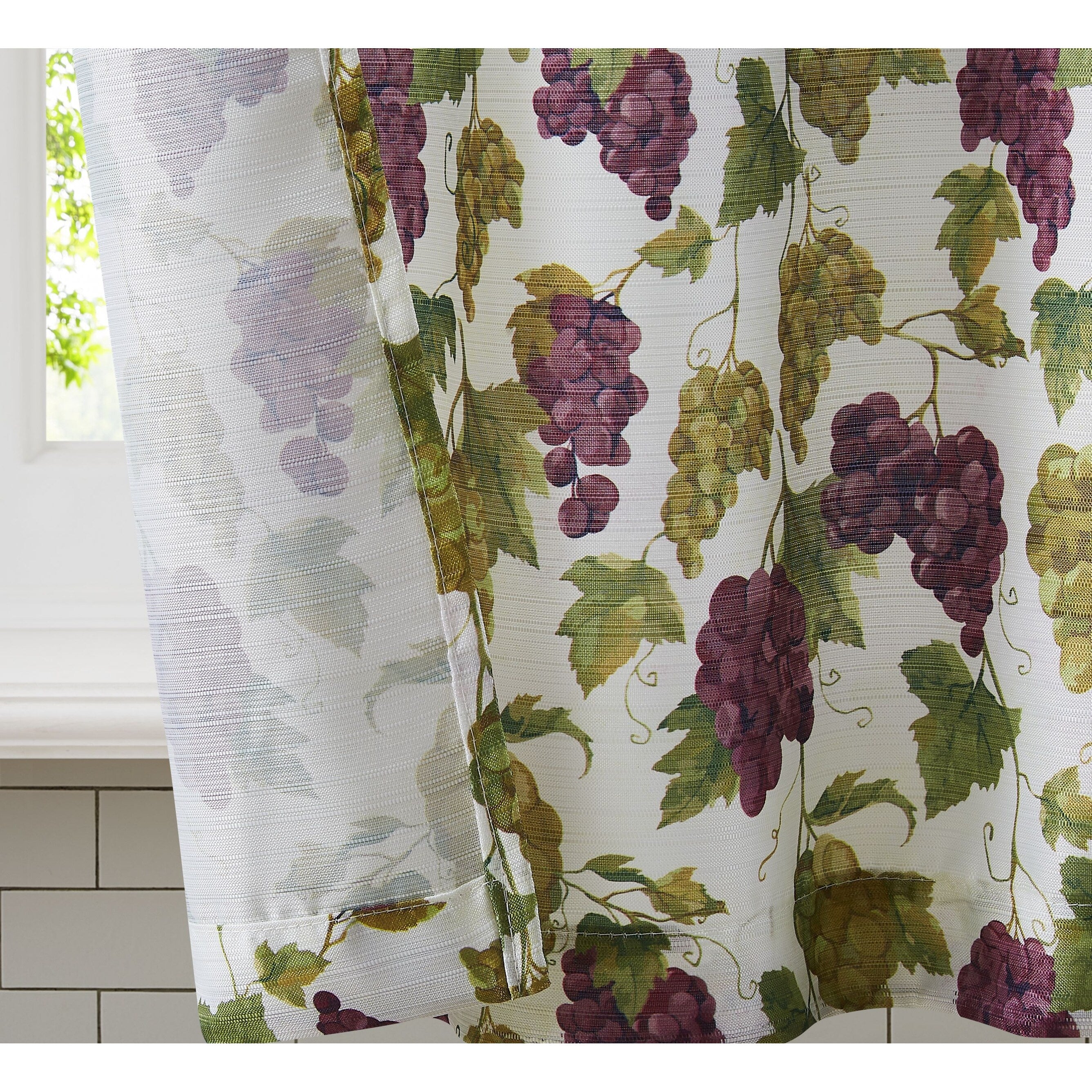 Grape Tribeca Kitchen Curtain Set with Valance and Tiers