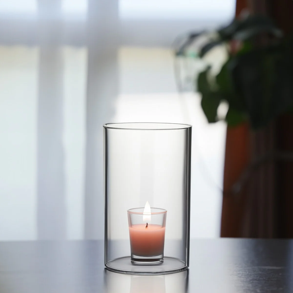 Clear Glass Cylinder Hurricane Chimney Tube, Candle Cover - 1 Piece