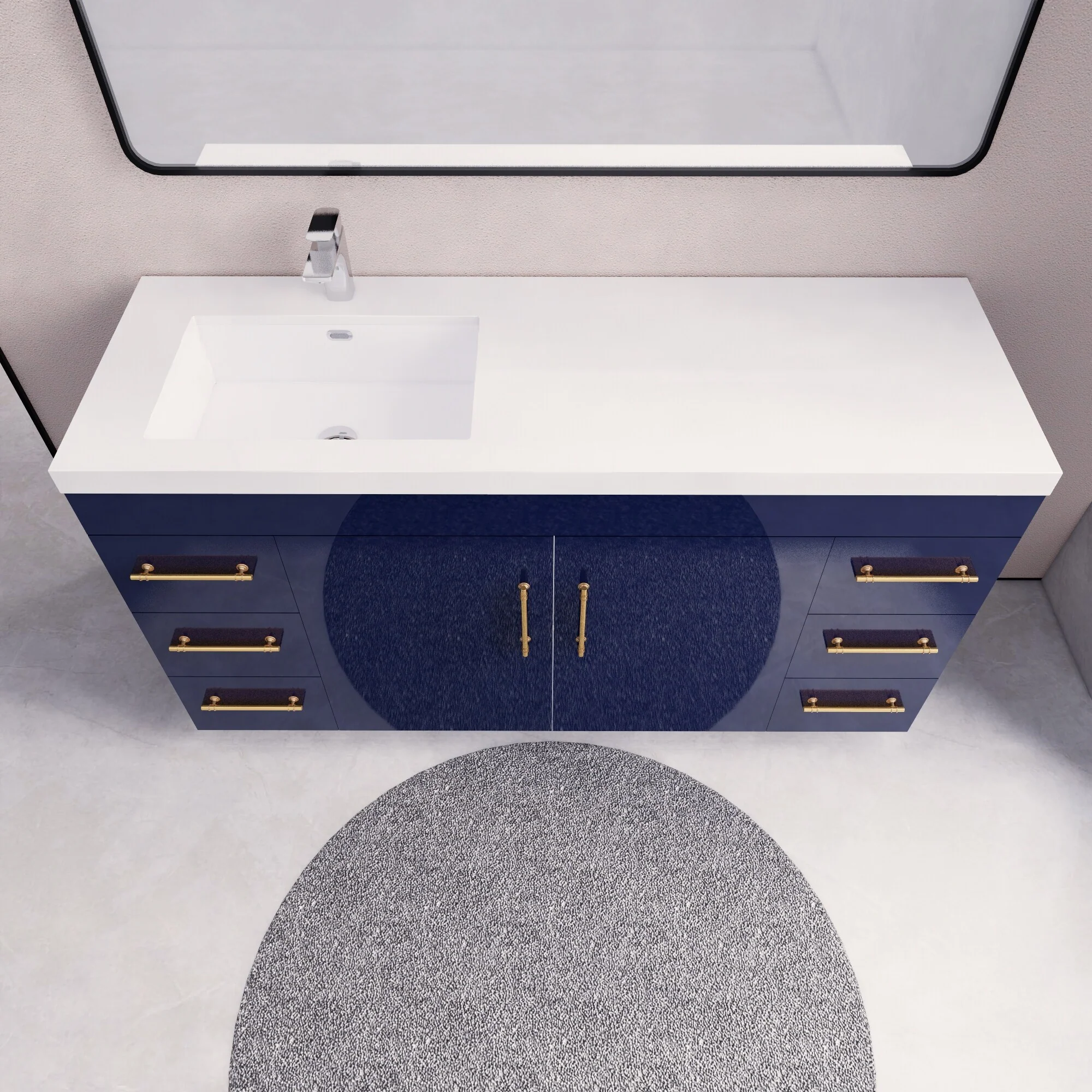 Eliza 60'' Freestanding Vanity with Single Sink on the Left