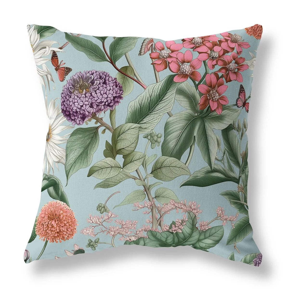 Pink And Pale Garden Gracefulness Indoor/Outdoor Throw Pillow Zipper