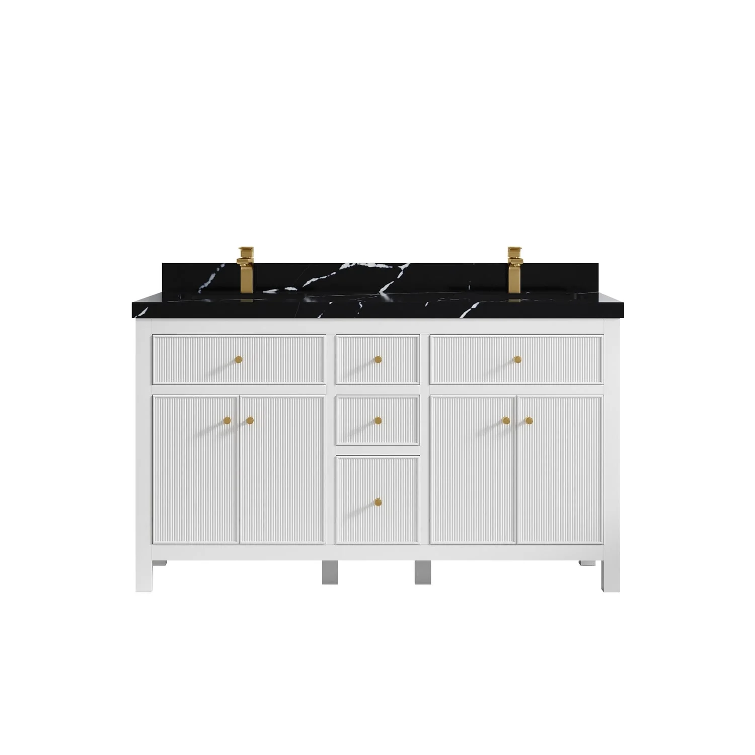 Willow Collections 60 in. W x 22 in D. Sonoma Free Standing Reeded Double Sink Bathroom Vanity with Countertop