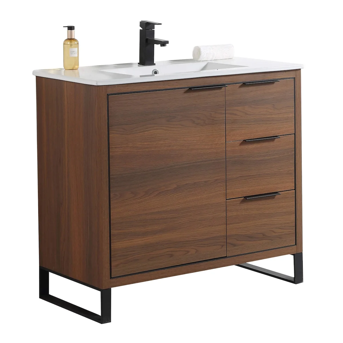 Fine Fixtures Opulence Collection Bathroom Vanity with White Ceramic Sink