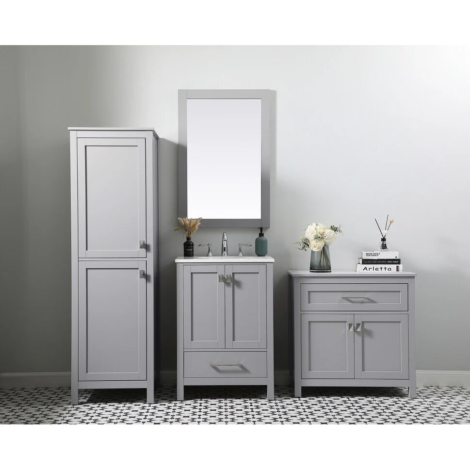 Indigo Home 30 Inch Bathroom Storage Freestanding Cabinet - 30 x 16